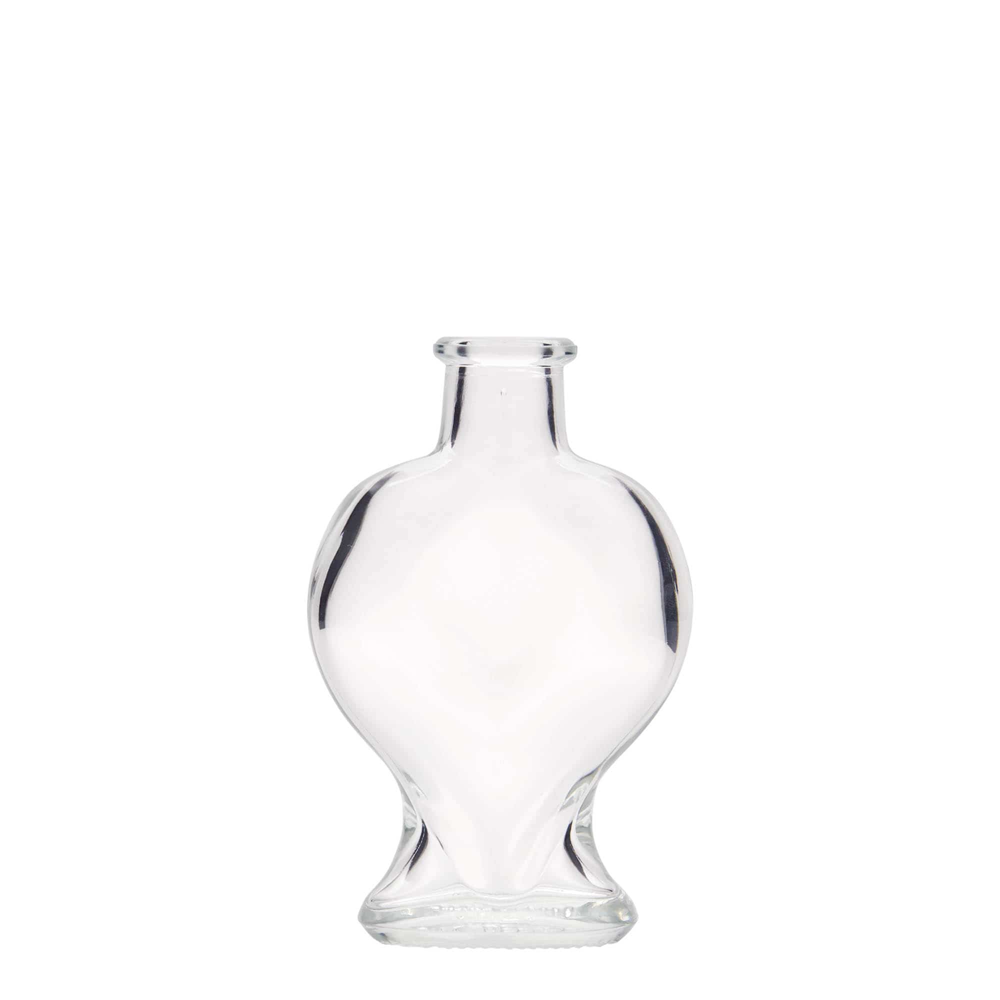 Botella de vidrio de 100 ml 'Corazón', boca: corcho