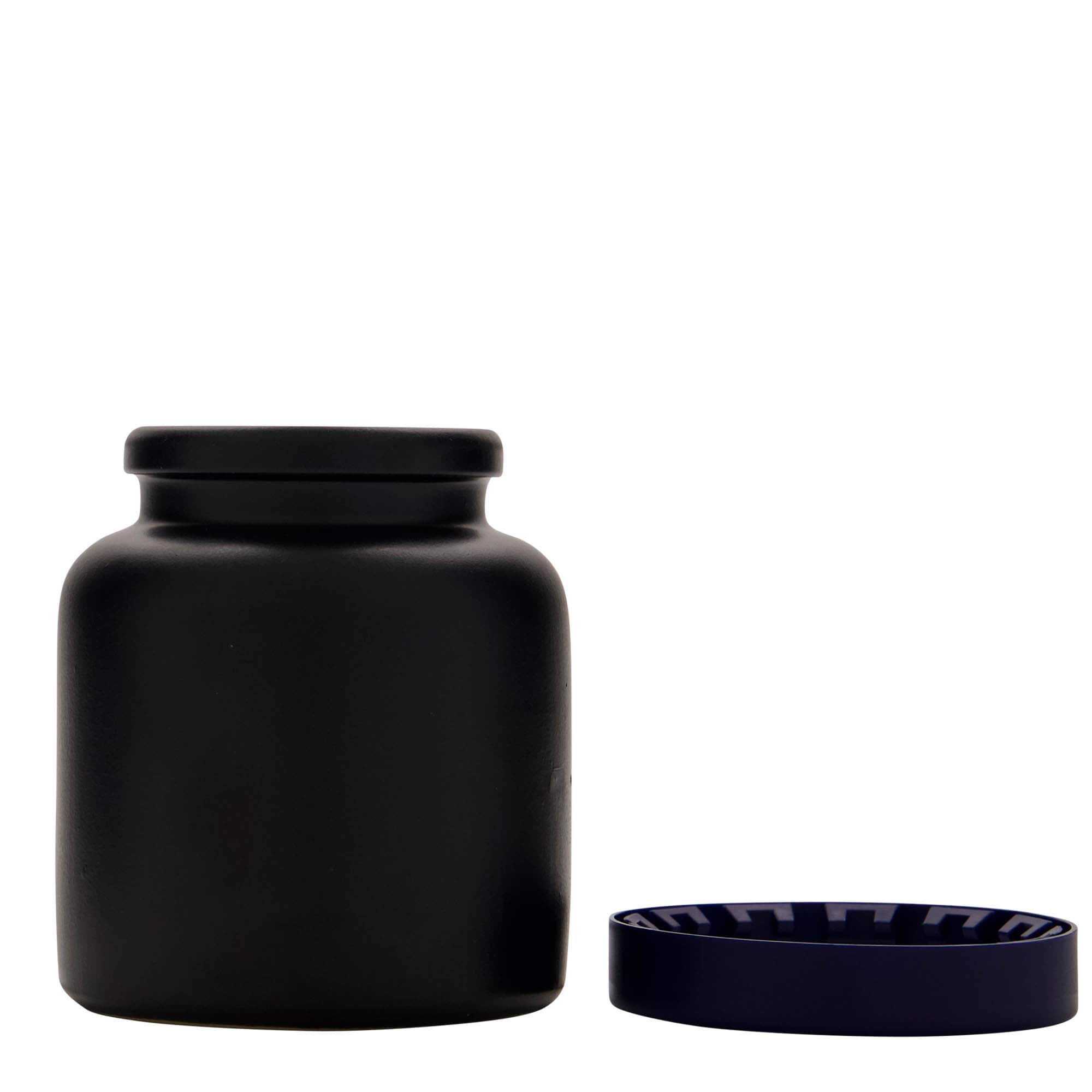 Olla de gres de 270 ml, cerámica, negro, boca: capuchón