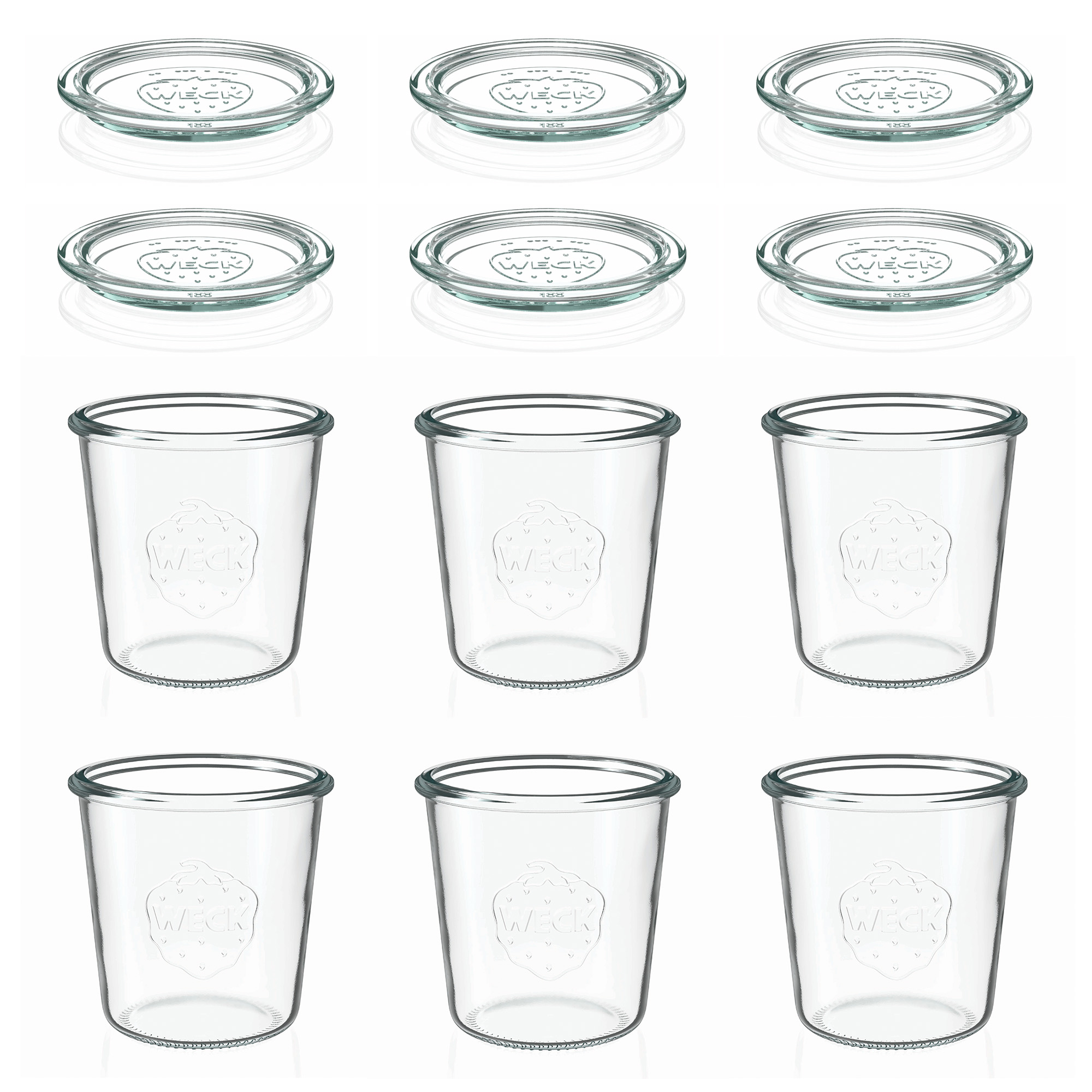 6x 580 ml tarro WECK de boca ancha con tapa de vidrio RR 100