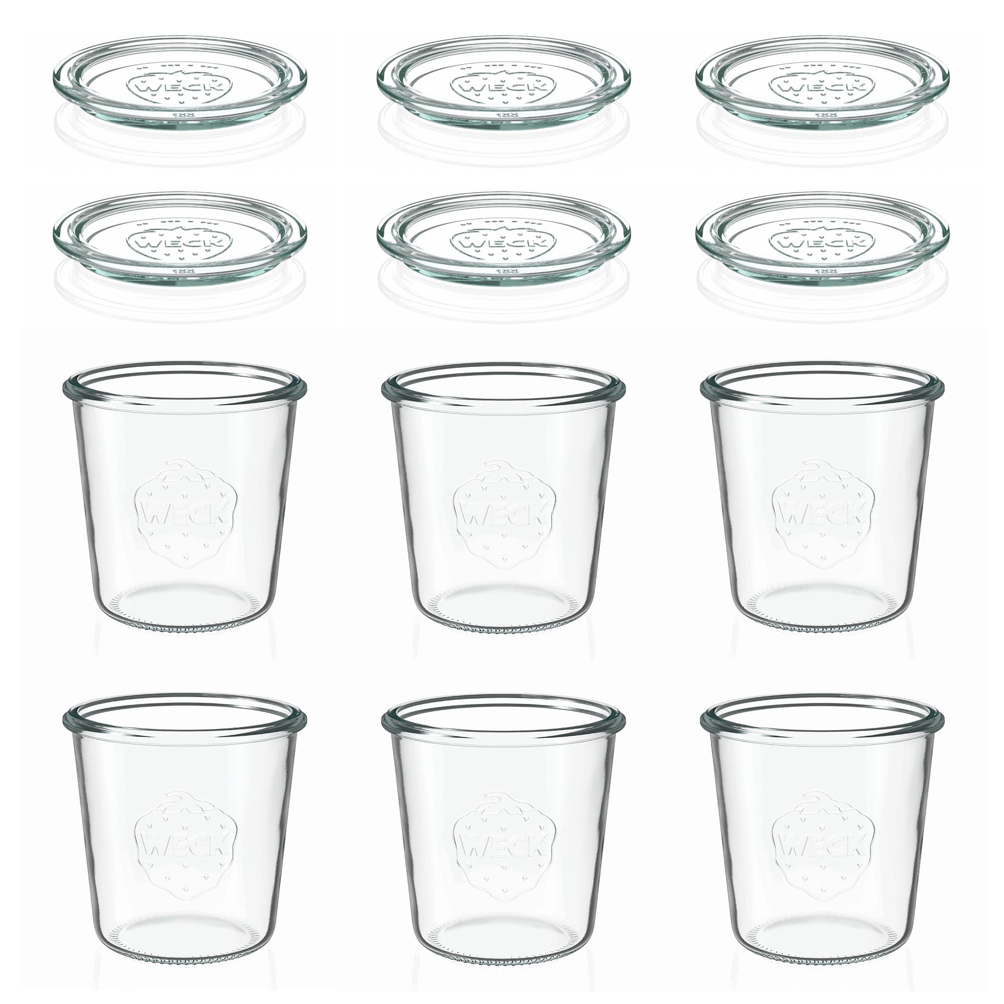 6x 580 ml tarro WECK de boca ancha con tapa de vidrio RR 100
