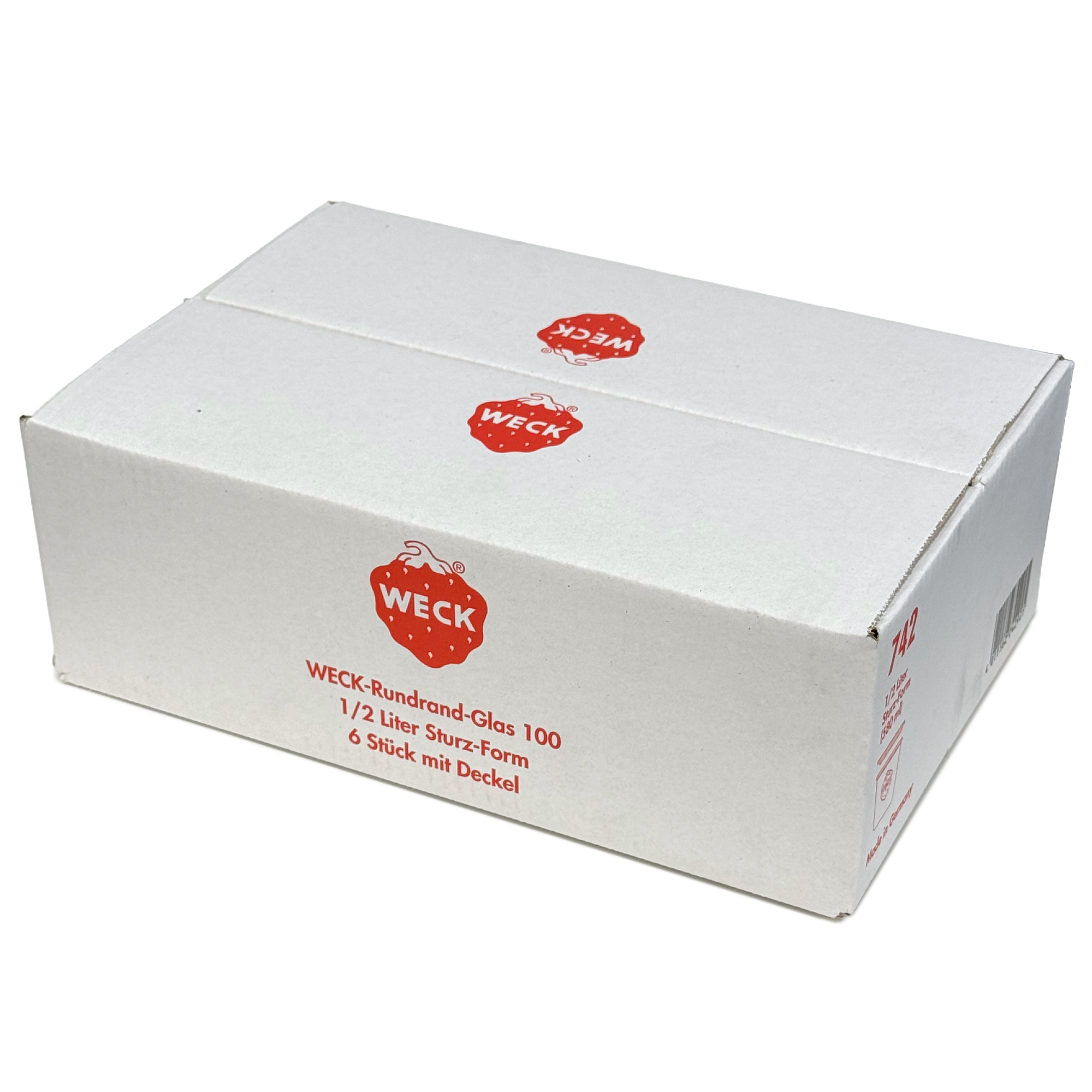 6x 580 ml tarro WECK de boca ancha con tapa de vidrio RR 100