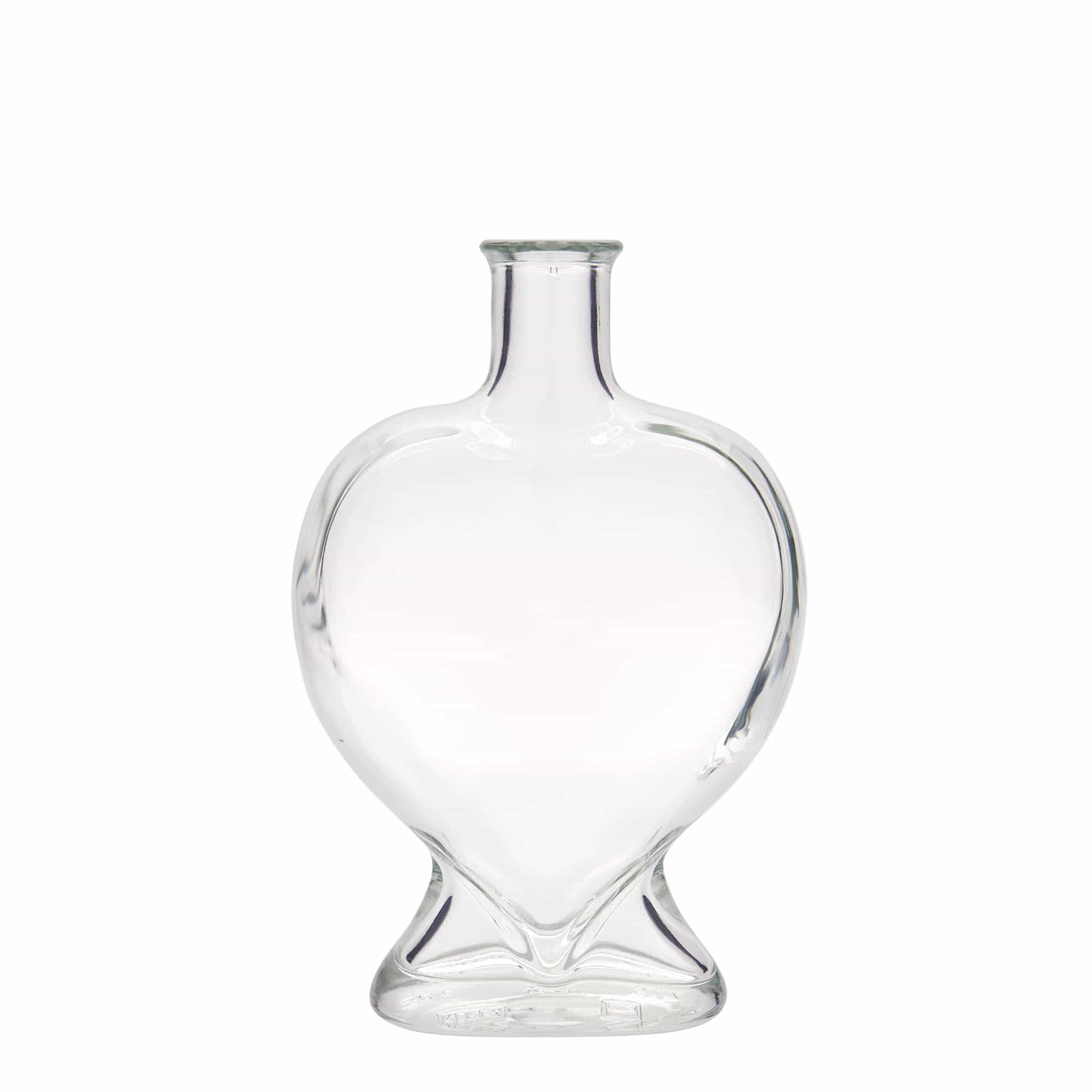 Botella de vidrio 'Corazón' de 500 ml, boca: corcho Botella de vidrio 'Corazón' de 500 ml, boca: corcho