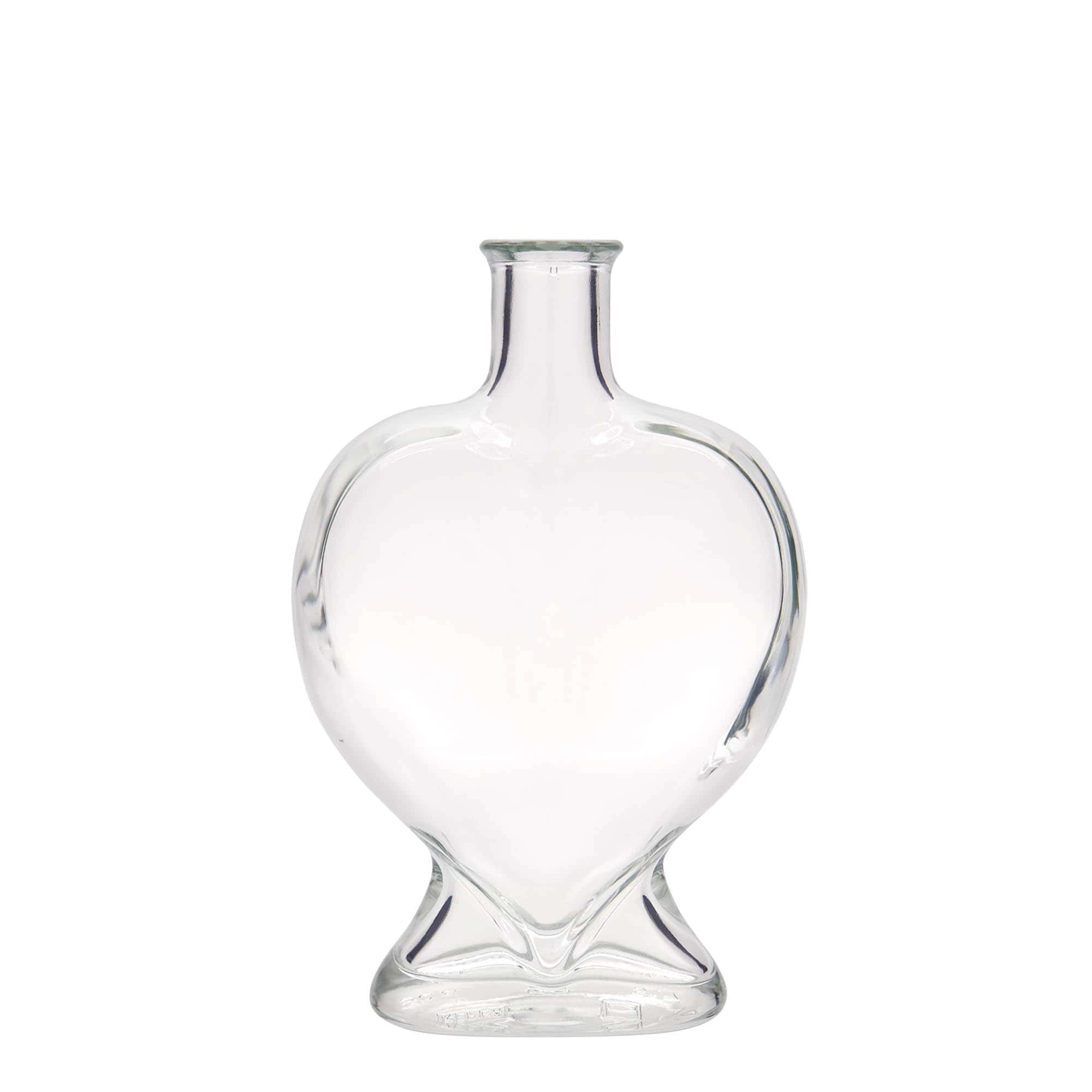 Botella de vidrio de 500 ml 'Corazón', boca: corcho