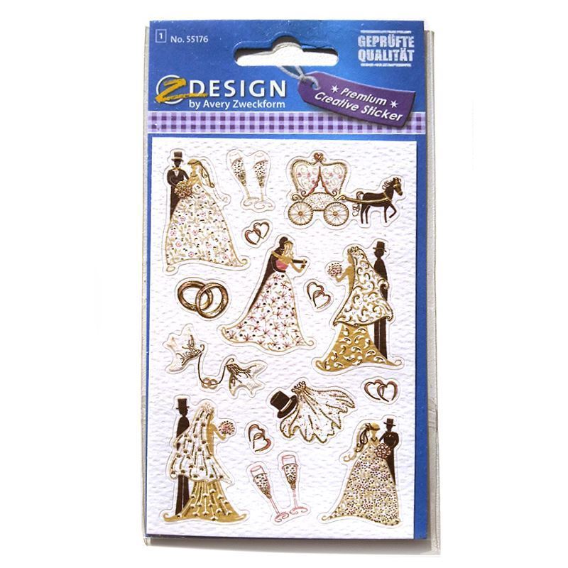 Pegatinas Zweckform 'Parejas de novios', papel, multicolor