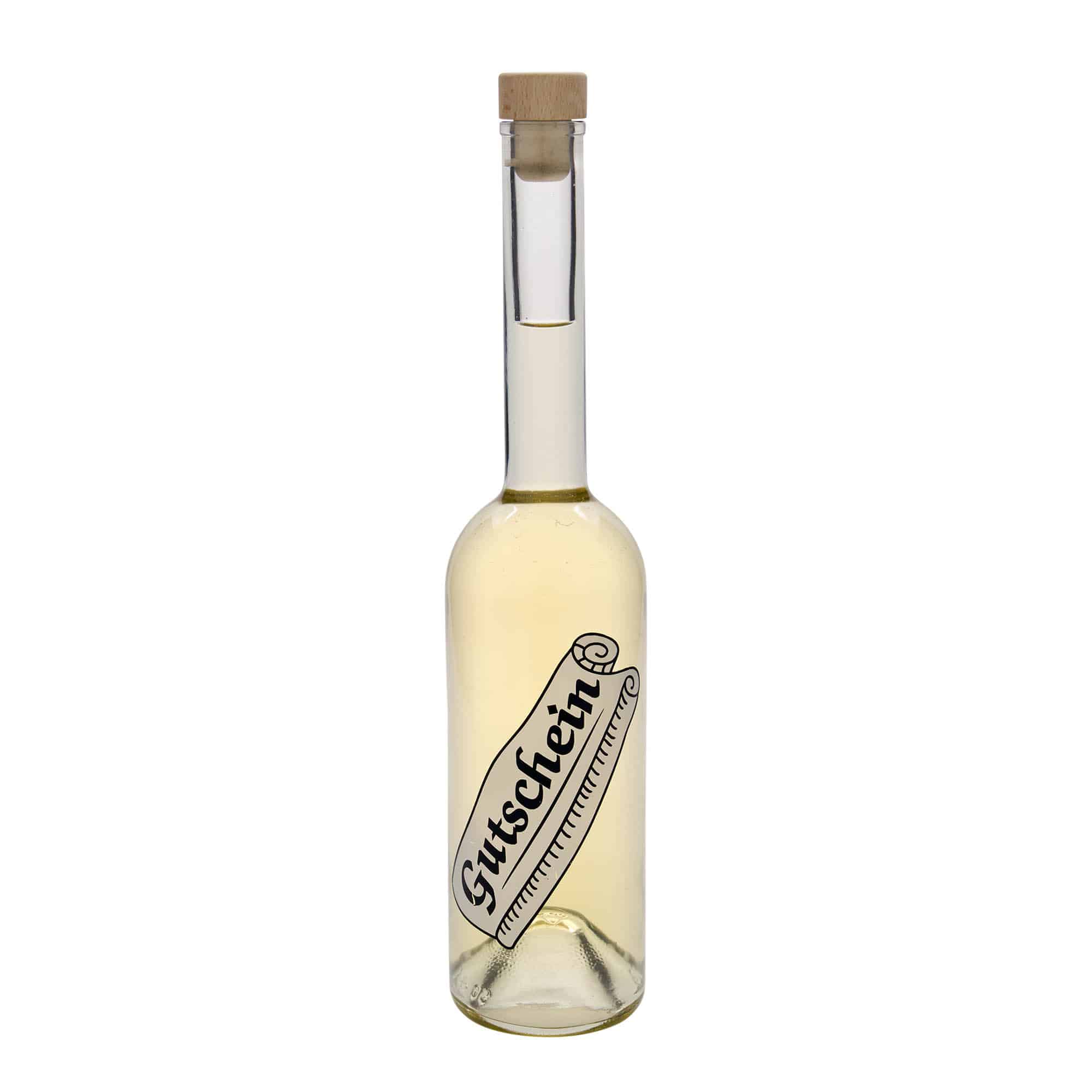 Botella de vidrio de 500 ml 'Opera', motivo: cupón, boca: corcho