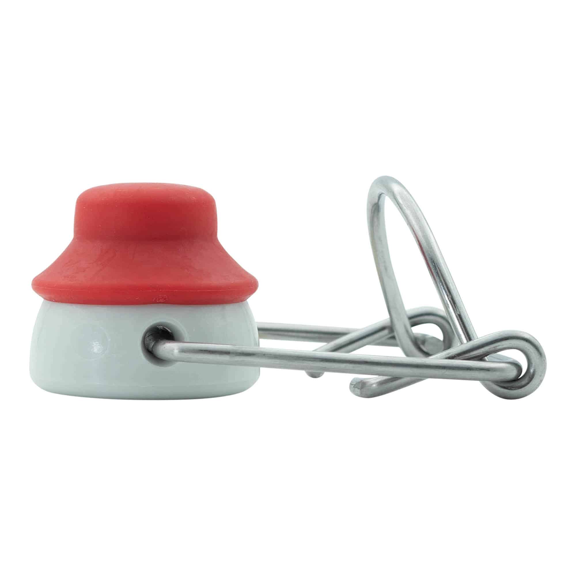 Tapón mecánico tamaño especial, plástico, rojo-blanco