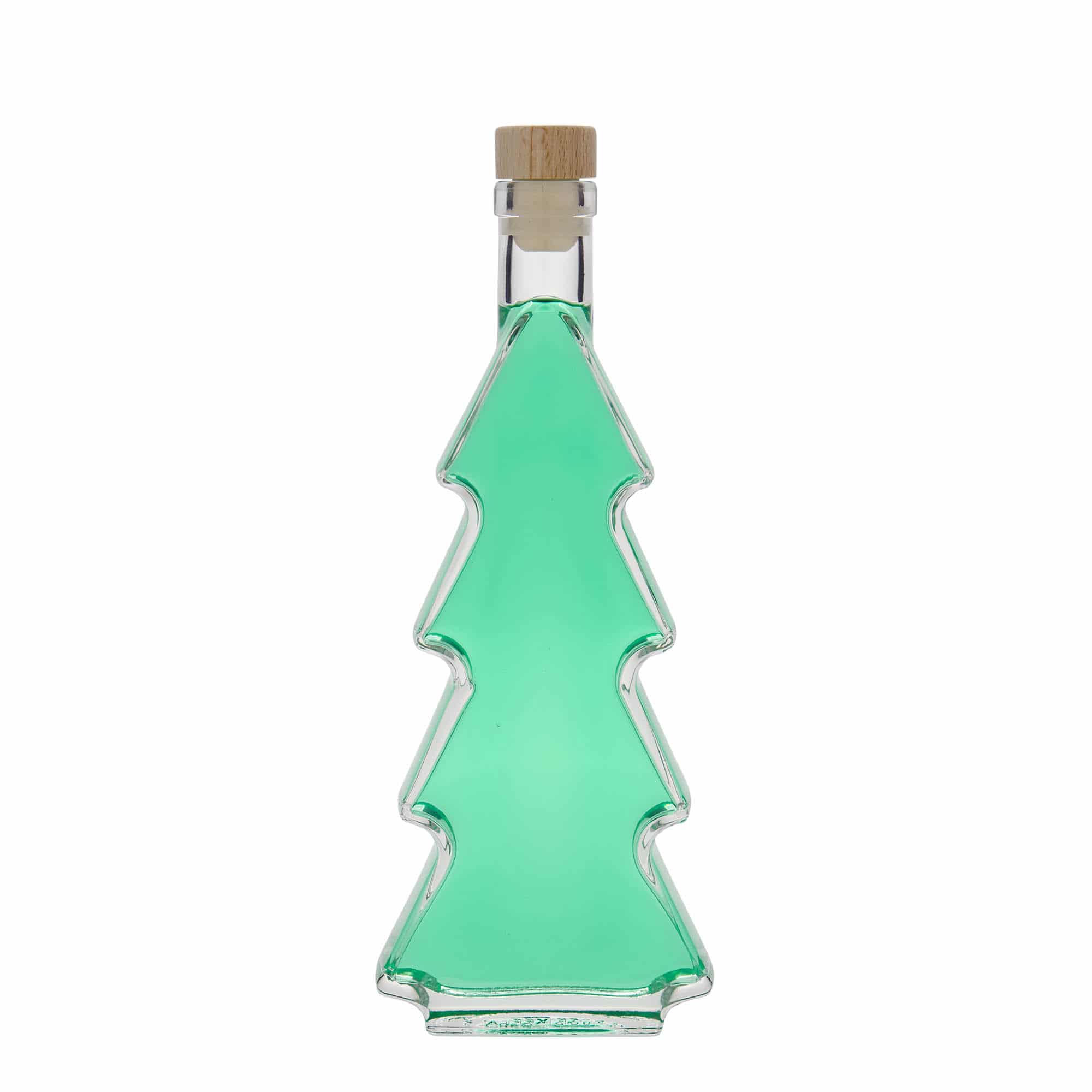 Botella de vidrio 'Árbol de Navidad' de 350 ml, boca: corcho