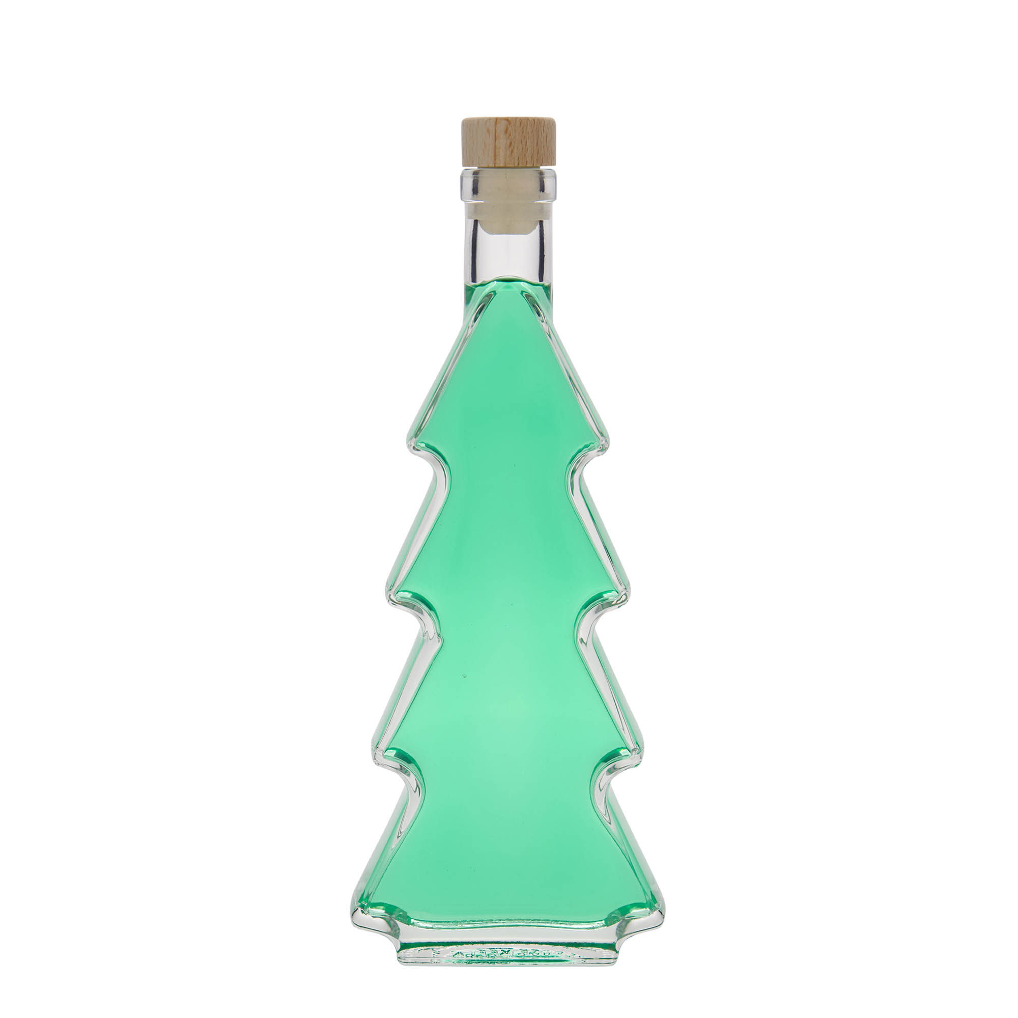 Botella de cristal de 350 ml 'Árbol de Navidad', boca: corcho