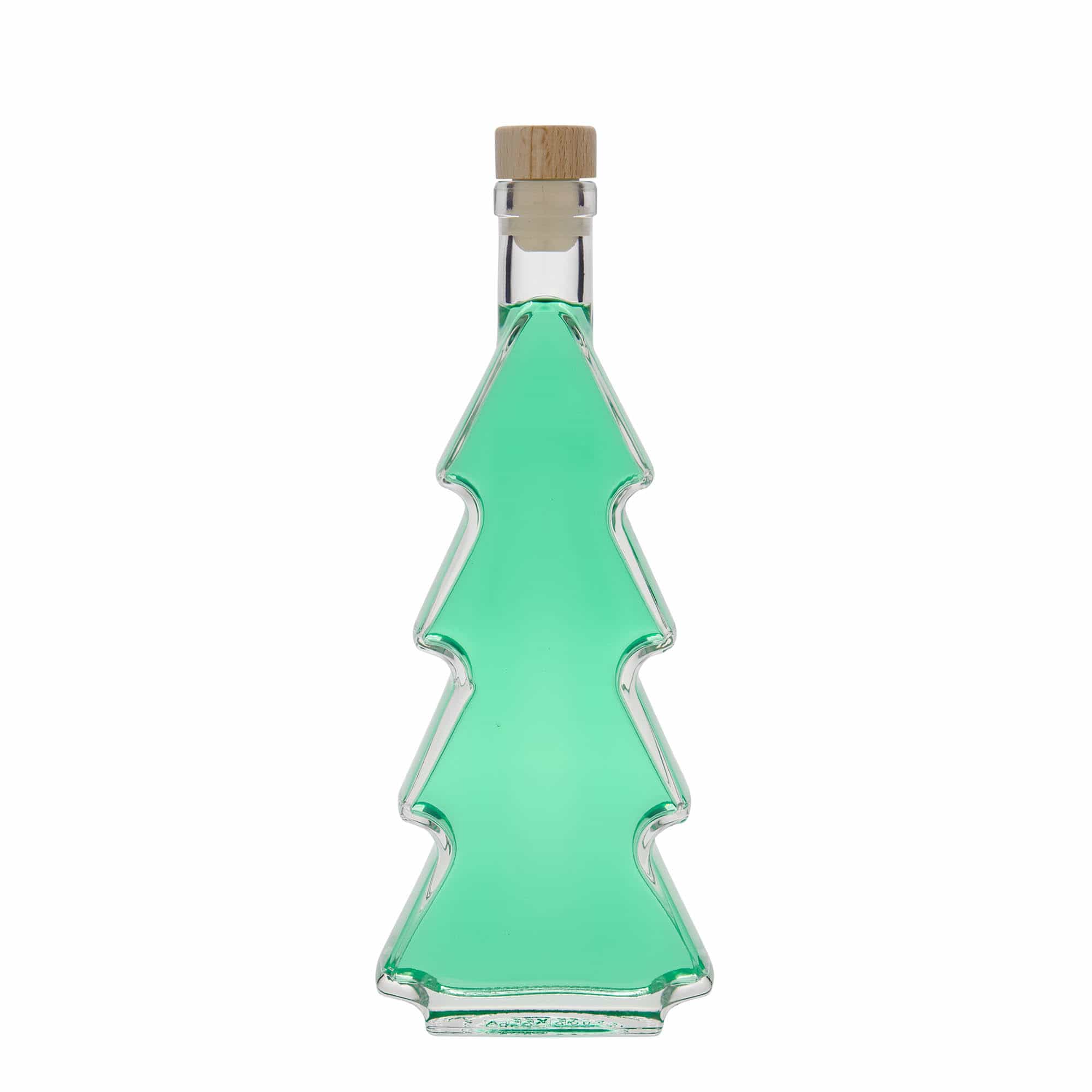 Botella de cristal de 350 ml «Árbol de Navidad», boca: corcho