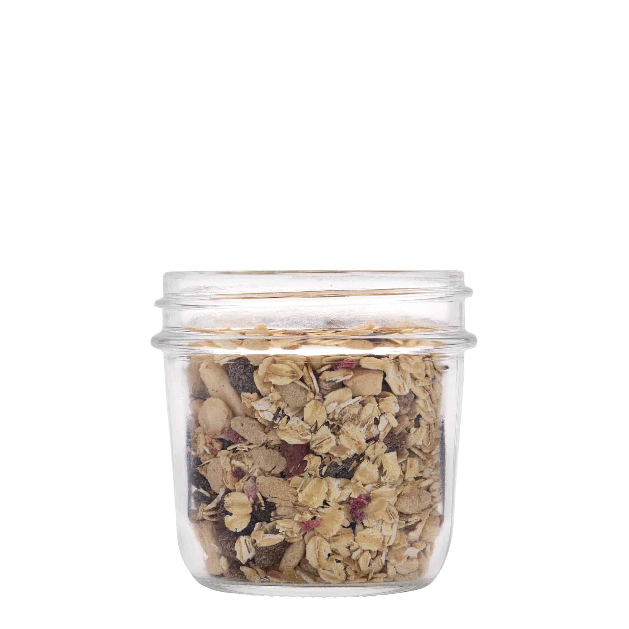 Tarro de vidrio cilíndrico 'Quattro Stagioni Terrina' de 200 ml, boca: tapón de rosca