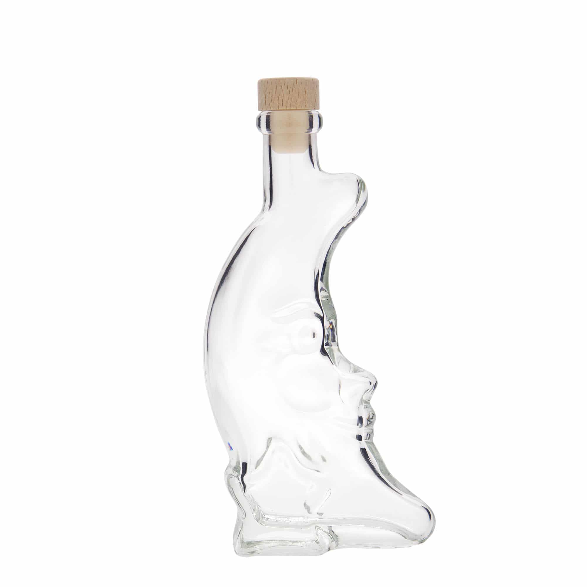 Botella de vidrio 'Luna' de 200 ml, boca: corcho