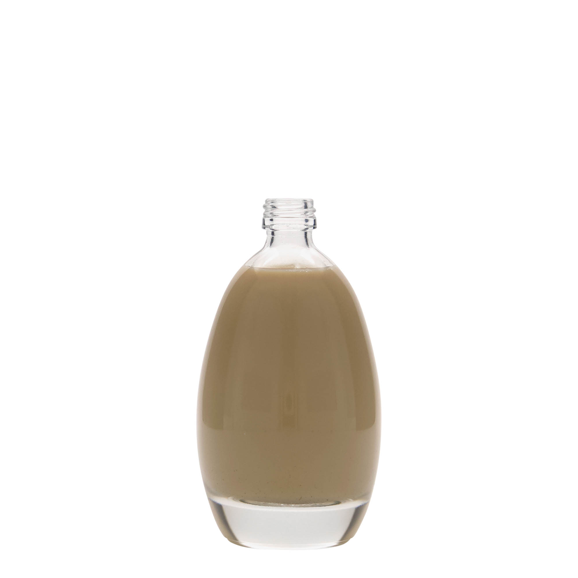 Botella de vidrio de 100 ml 'Huevo', boca: PP 18 Botella de vidrio de 100 ml 'Huevo', boca: PP 18