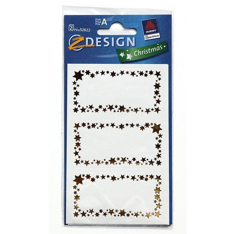 Etiquetas Zweckform «Marco de estrellas», papel, dorado