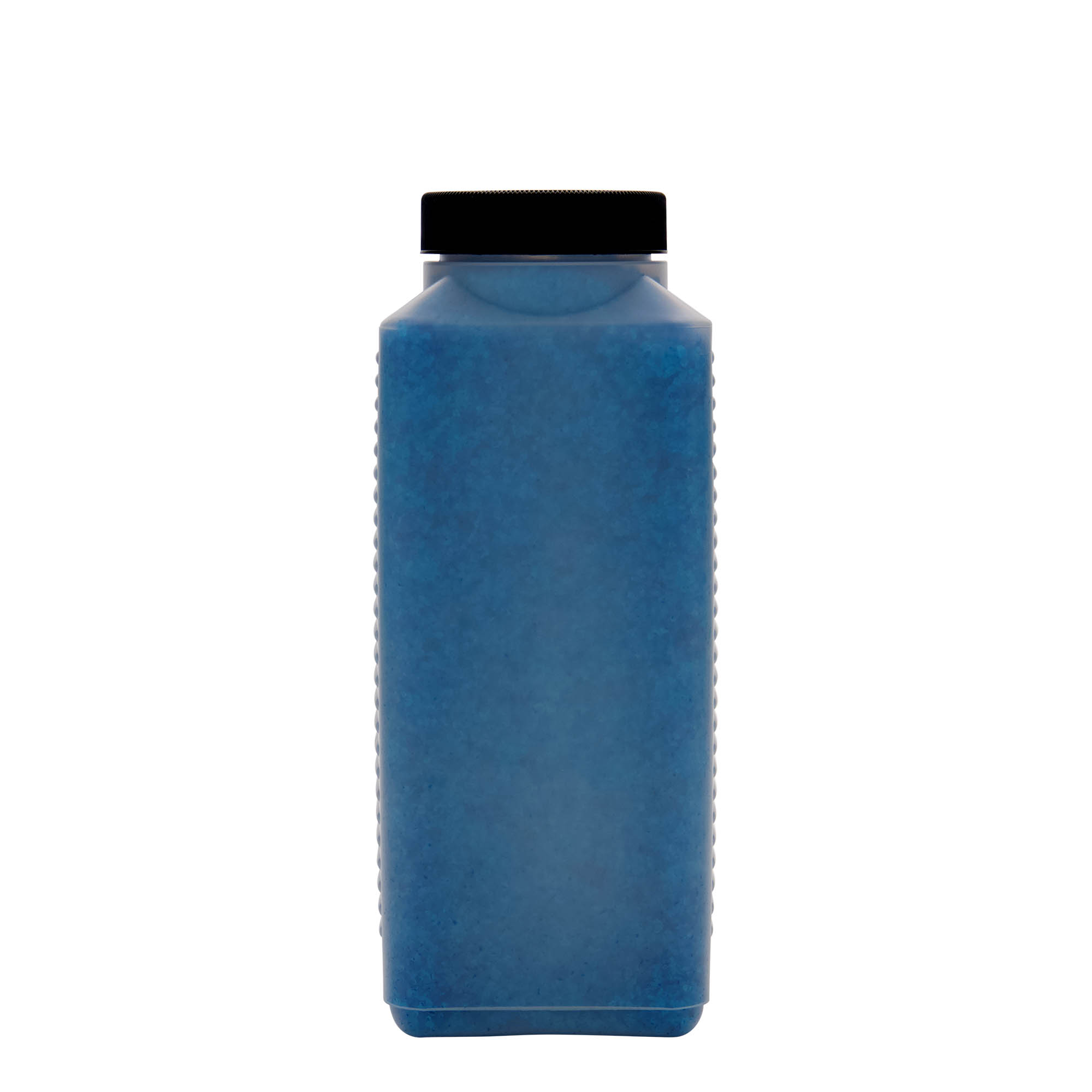Botella de cuello ancho de 1.000 ml, rectangular, plástico HDPE, natural, boca: DIN 60 EPE