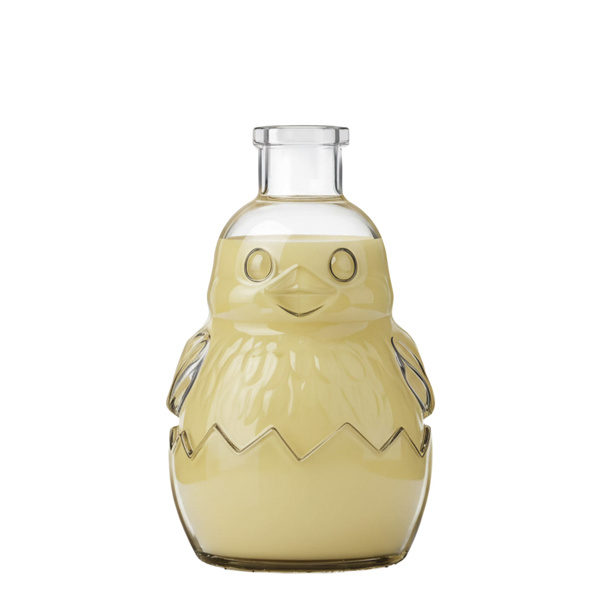 Botella de vidrio de 200 ml 'Pollito', boca: corcho Botella de vidrio de 200 ml 'Pollito', boca: corcho