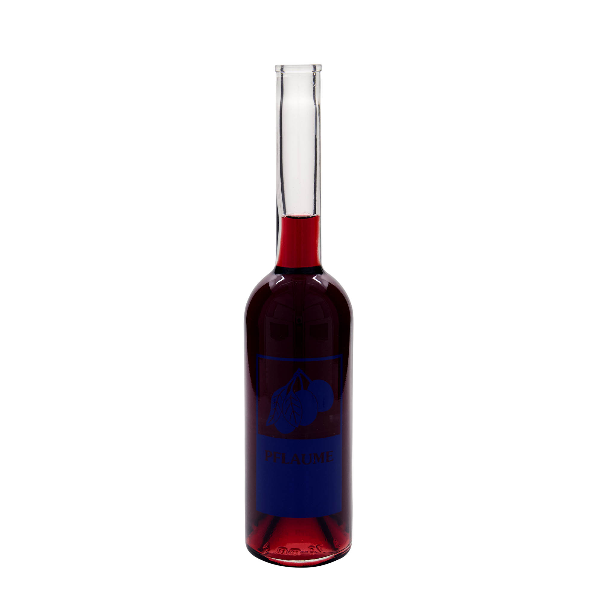 Botella de vidrio de 500 ml 'Opera', motivo: ciruela, boca: corcho