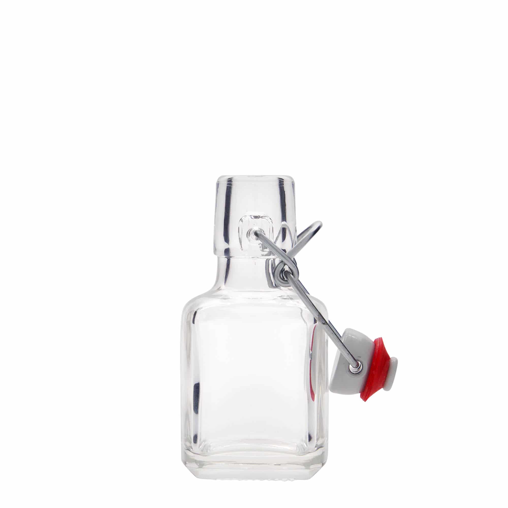 Botella de vidrio 'Kubica' de 100 ml, cuadrada, boca: tapón mecánico Botella de vidrio 'Kubica' de 100 ml, cuadrada, boca: tapón mecánico