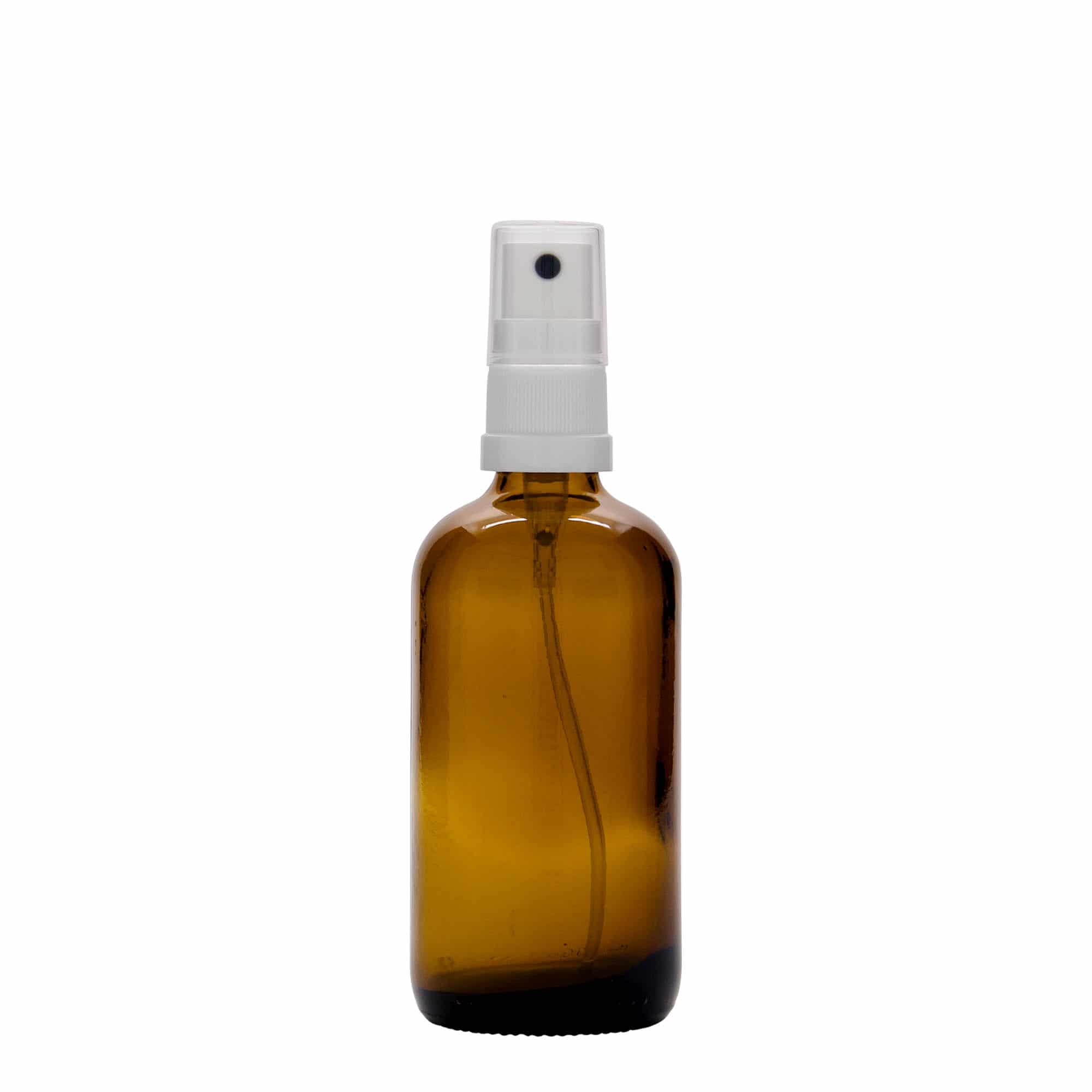 Frasco pulverizador de medicamentos de 100 ml, vidrio, marrón, boca: DIN 18