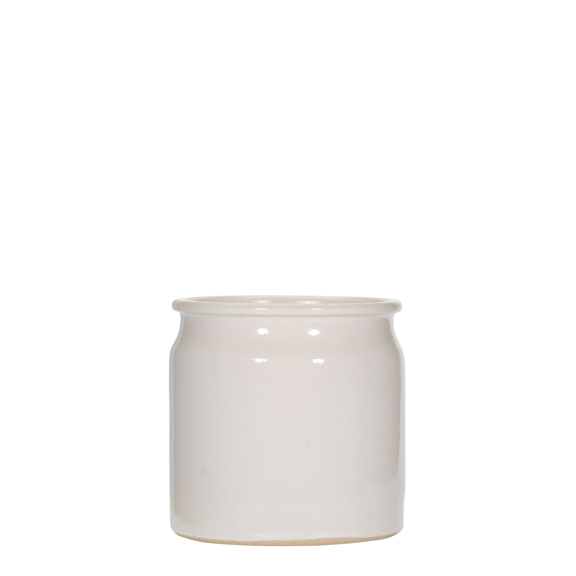 Maceta de gres de 160 ml, cerámica, blanca, boca: corcho