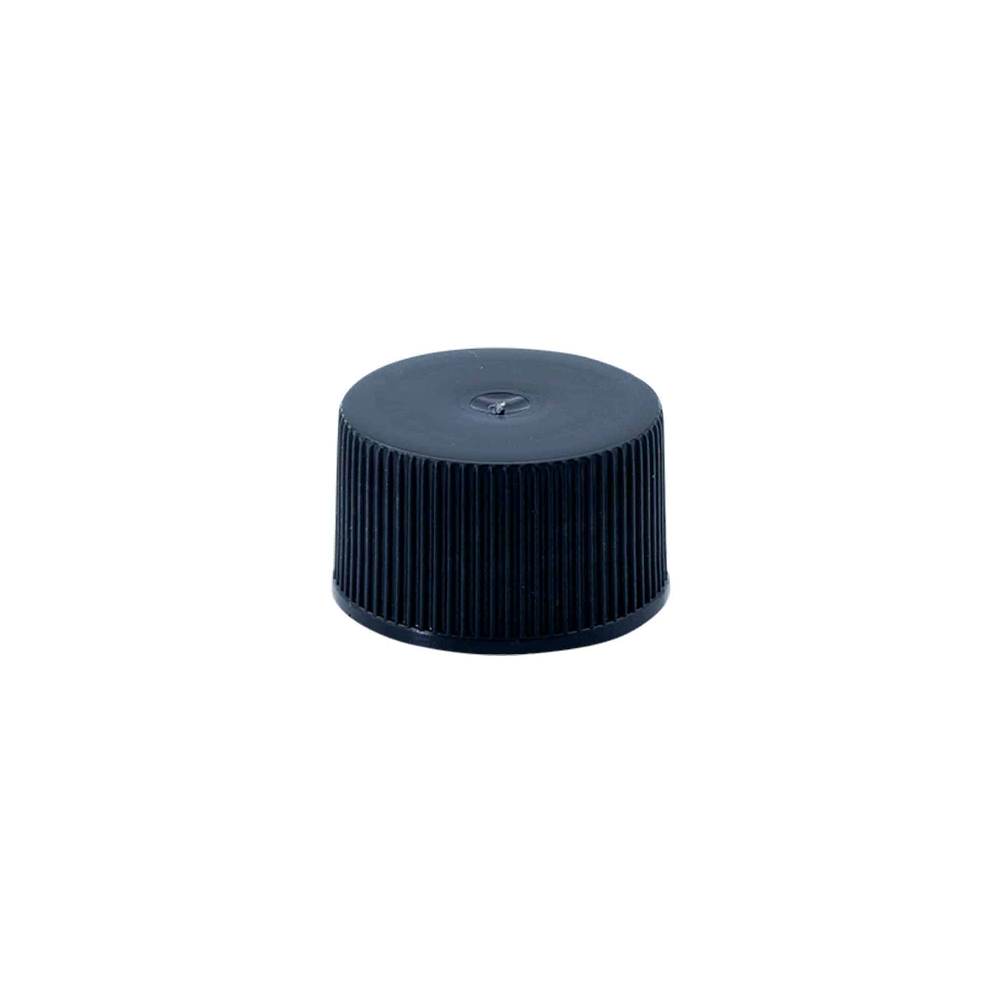 Tapón roscado con inserto de EPE, plástico PE, negro, para boca: DIN 25