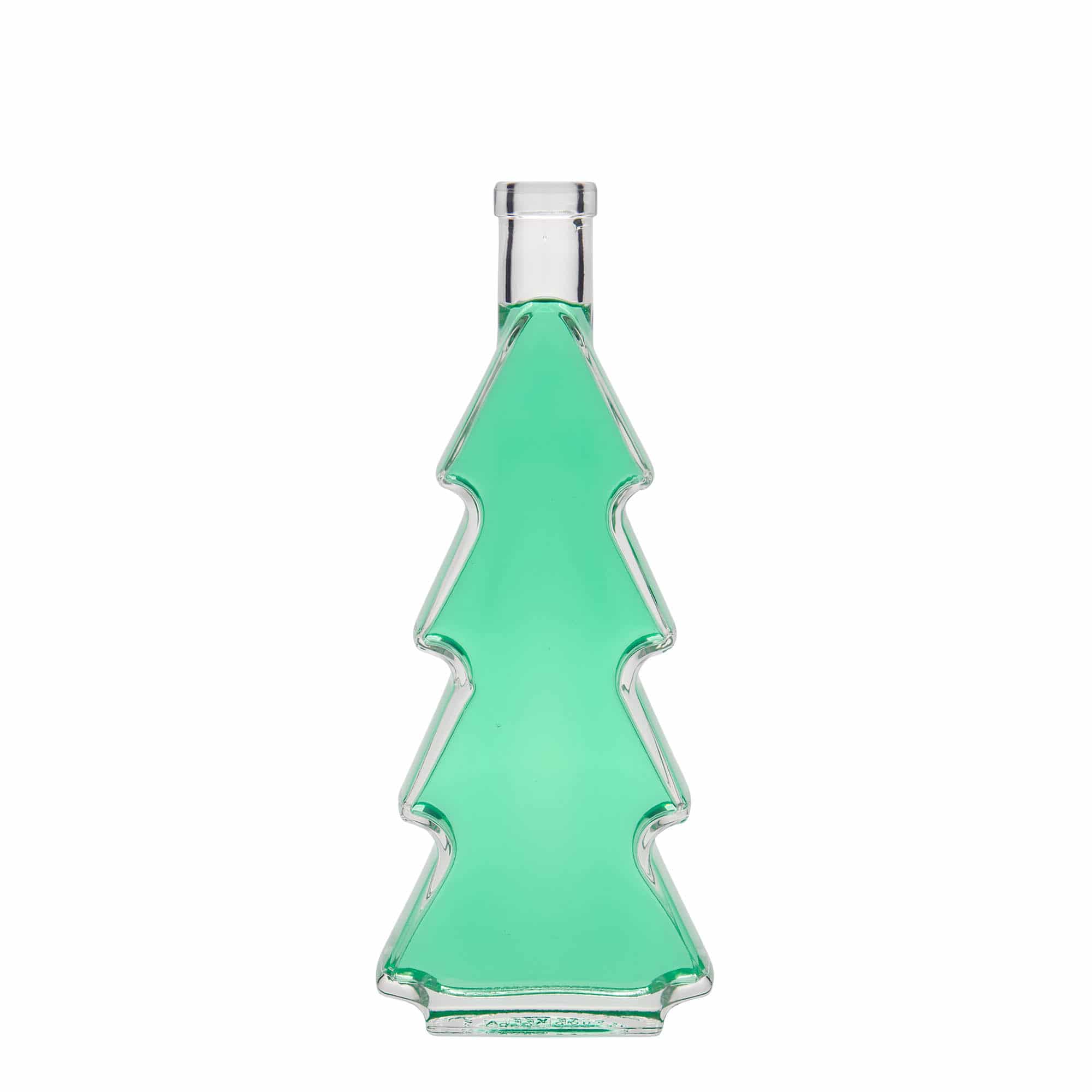 Botella de vidrio 'Árbol de Navidad' de 350 ml, boca: corcho
