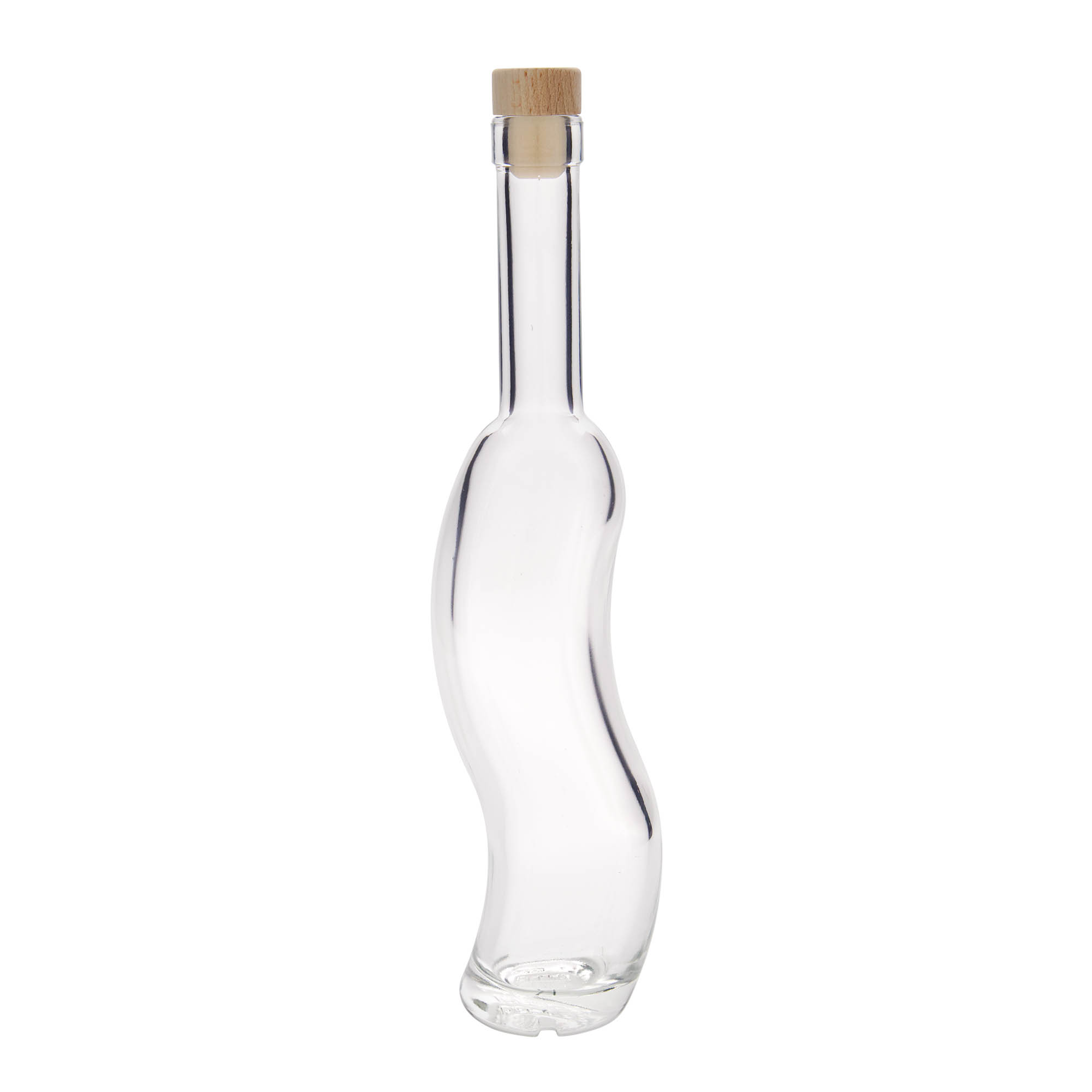 Botella de vidrio de 350 ml 'La-Ola', semiredonda, boca: corcho Botella de vidrio de 350 ml 'La-Ola', semiredonda, boca: corcho
