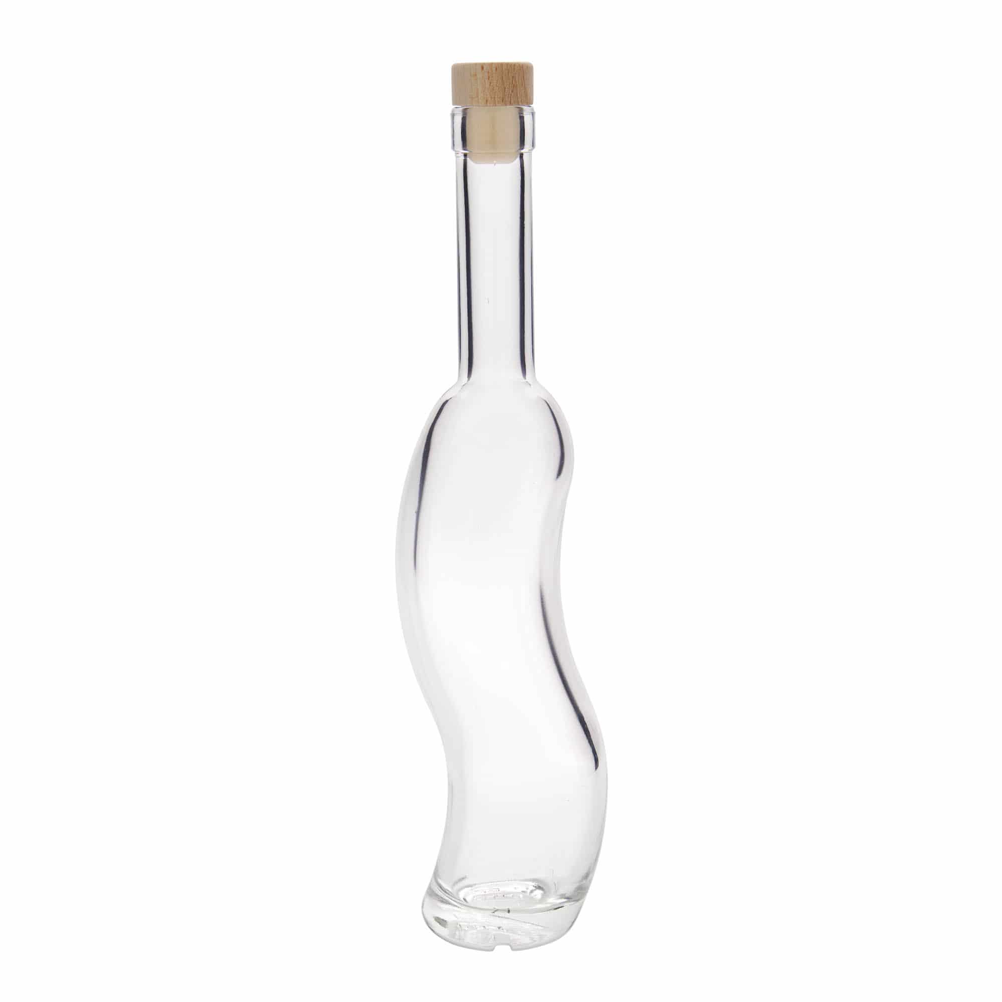 Botella de vidrio de 350 ml «La-Ola», semiredonda, boca: corcho