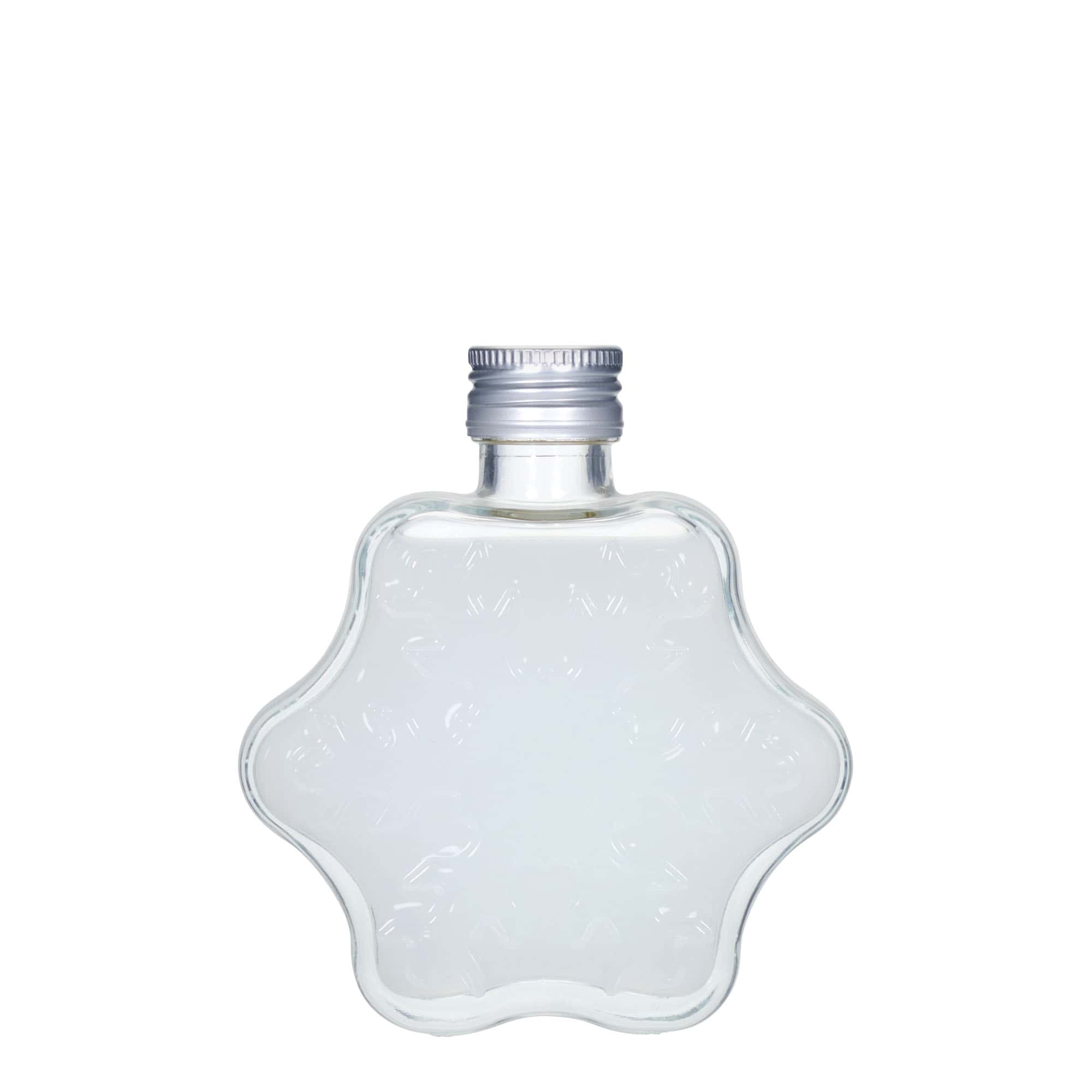 Botella de vidrio de 200 ml 'Copo de nieve', boca: PP 28