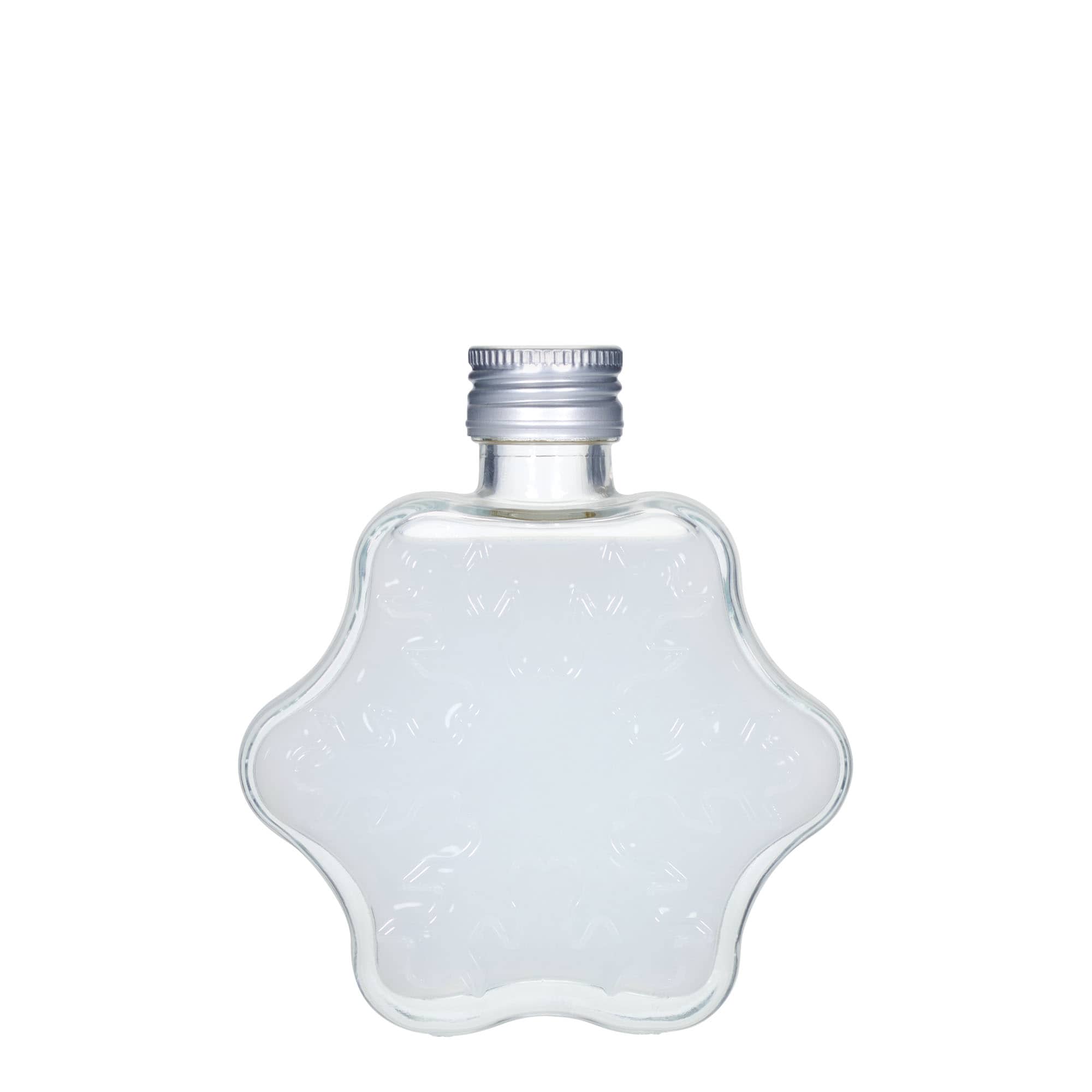 Botella de vidrio de 200 ml 'Copo de nieve', boca: PP 28
