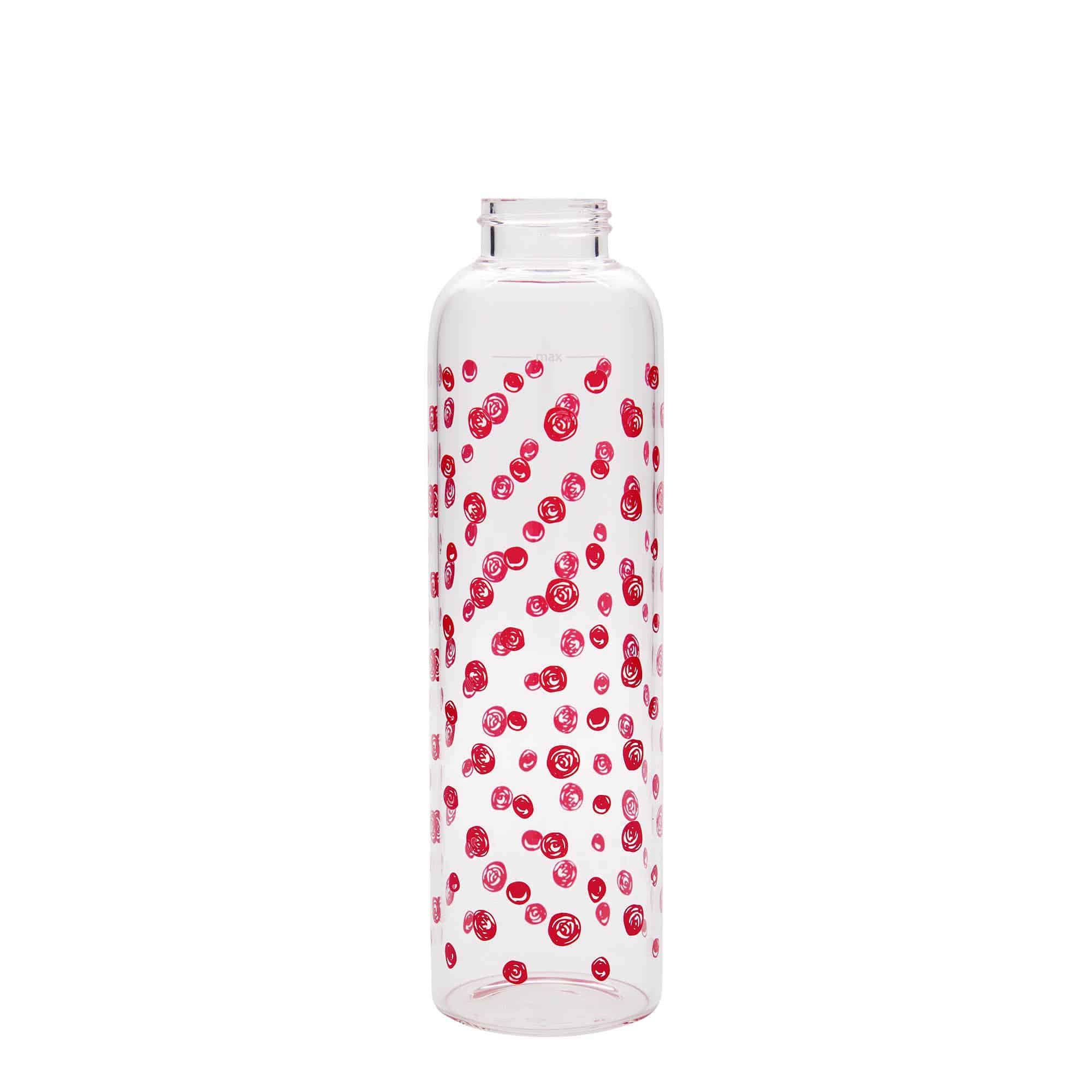Botella de agua 'Perseus' de 500 ml, motivo: puntos rojos, boca: tapón de rosca