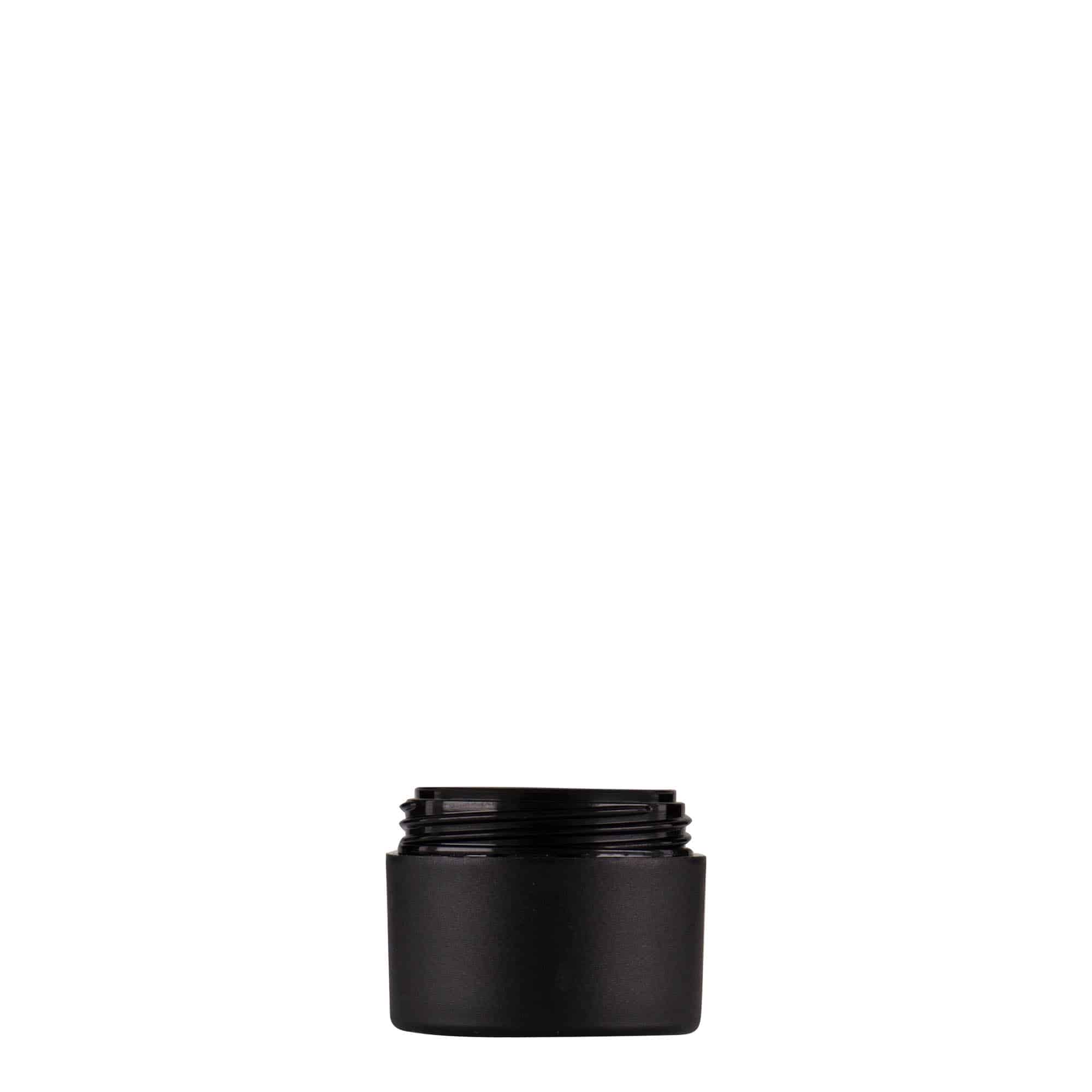Bote de plástico 'Antonella' de 5 ml, PP, negro, boca: tapón de rosca Bote de plástico 'Antonella' de 5 ml, PP, negro, boca: tapón de rosca