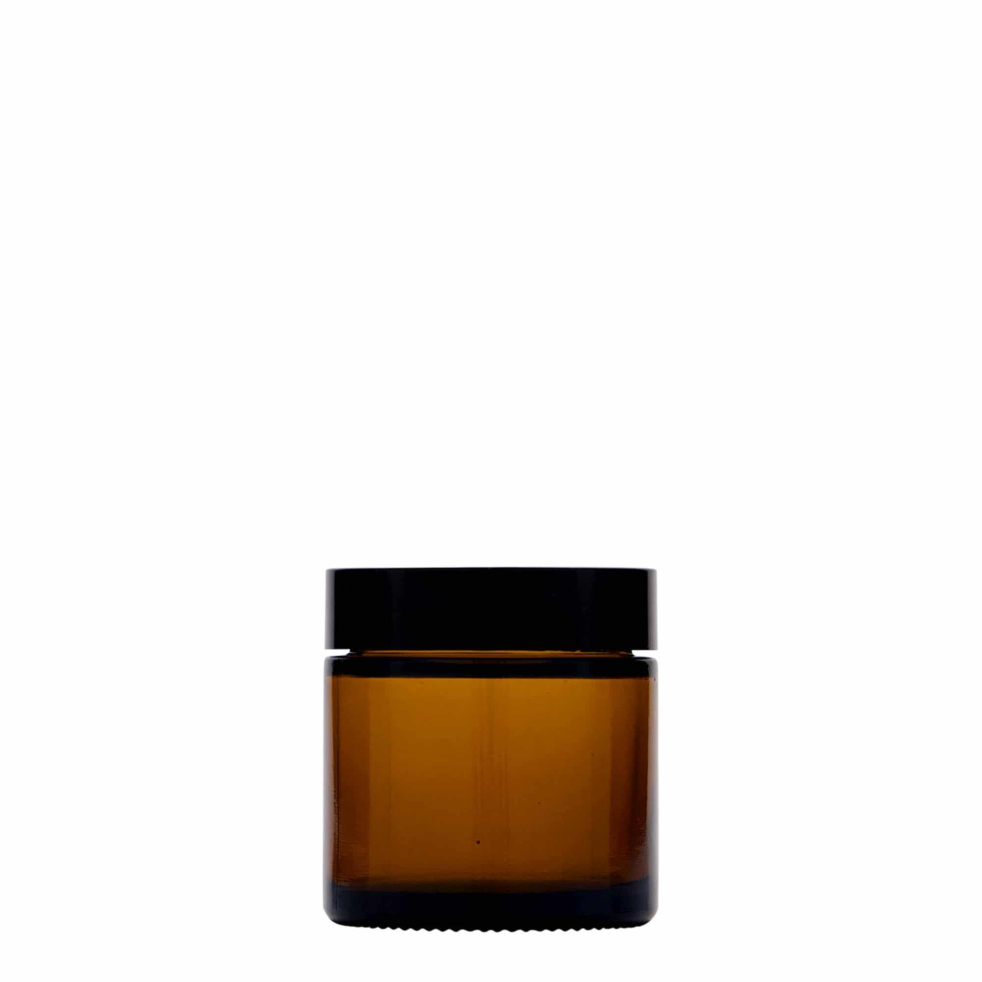 60 ml tarro 'Brown Line', vidrio, marrón, boca: cierre de rosca
