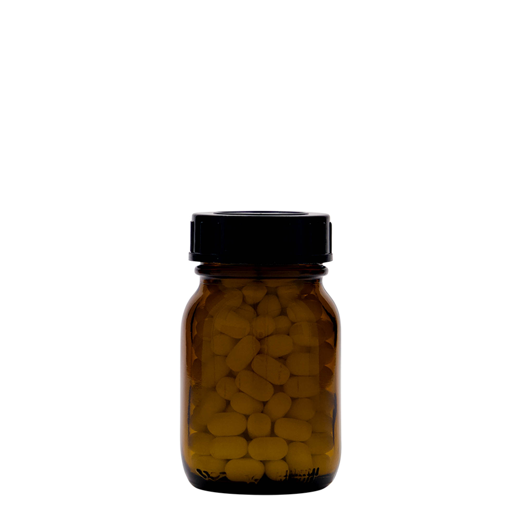 75 ml frasco de cuello ancho, marrón, boca: DIN 40