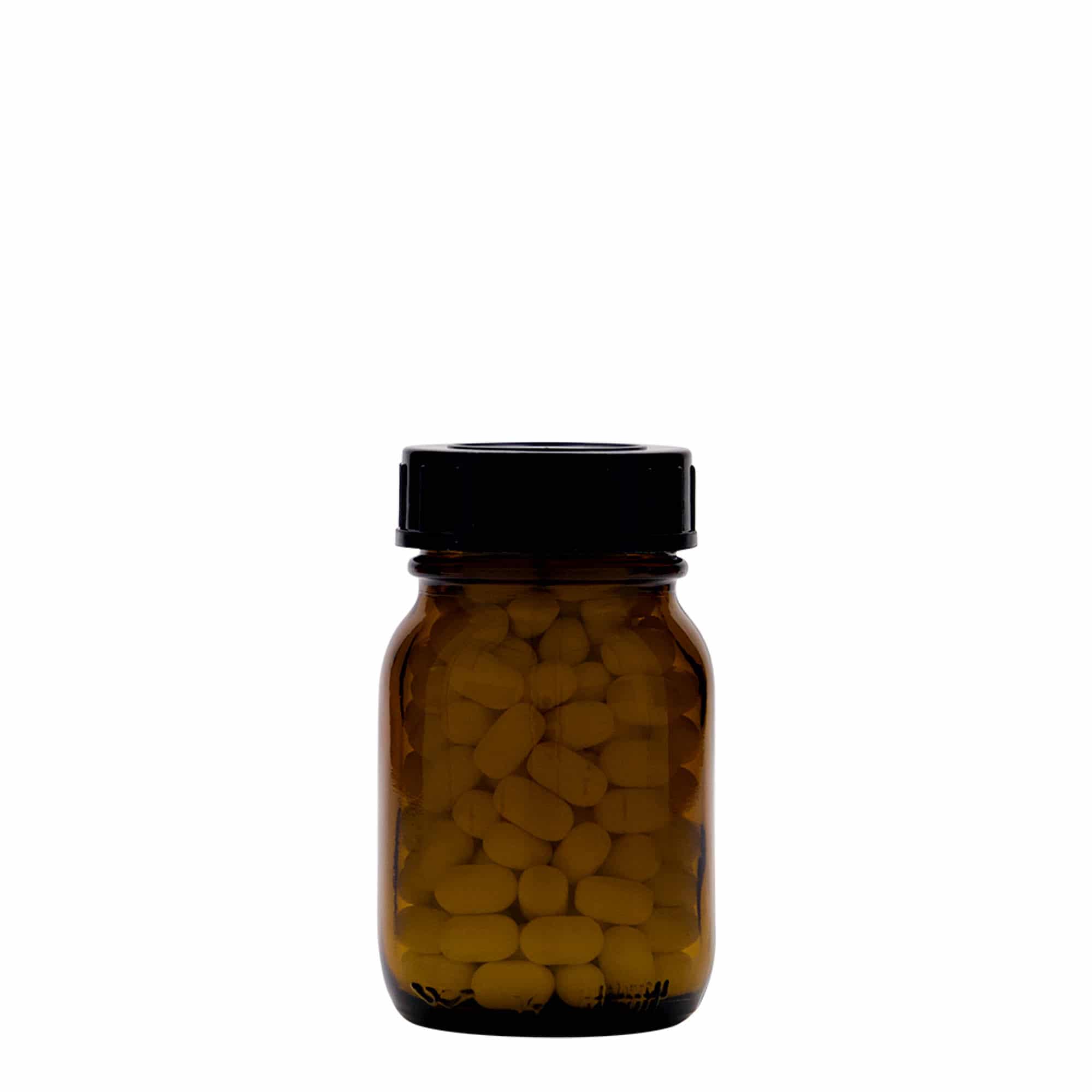 75 ml frasco de cuello ancho, marrón, boca: DIN 40