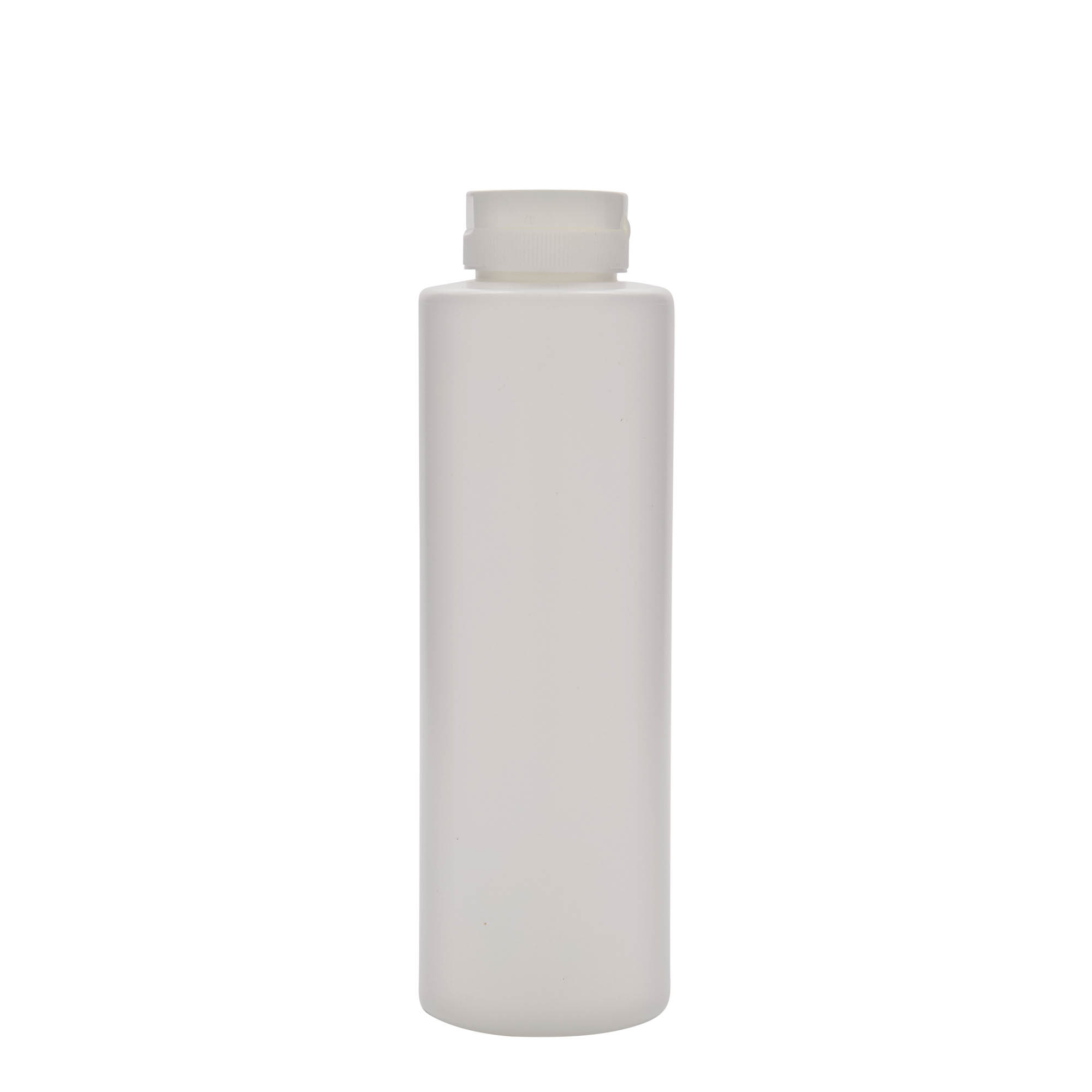Botella para salsa de 500 ml, plástico LDPE, blanca, boca: 38/400