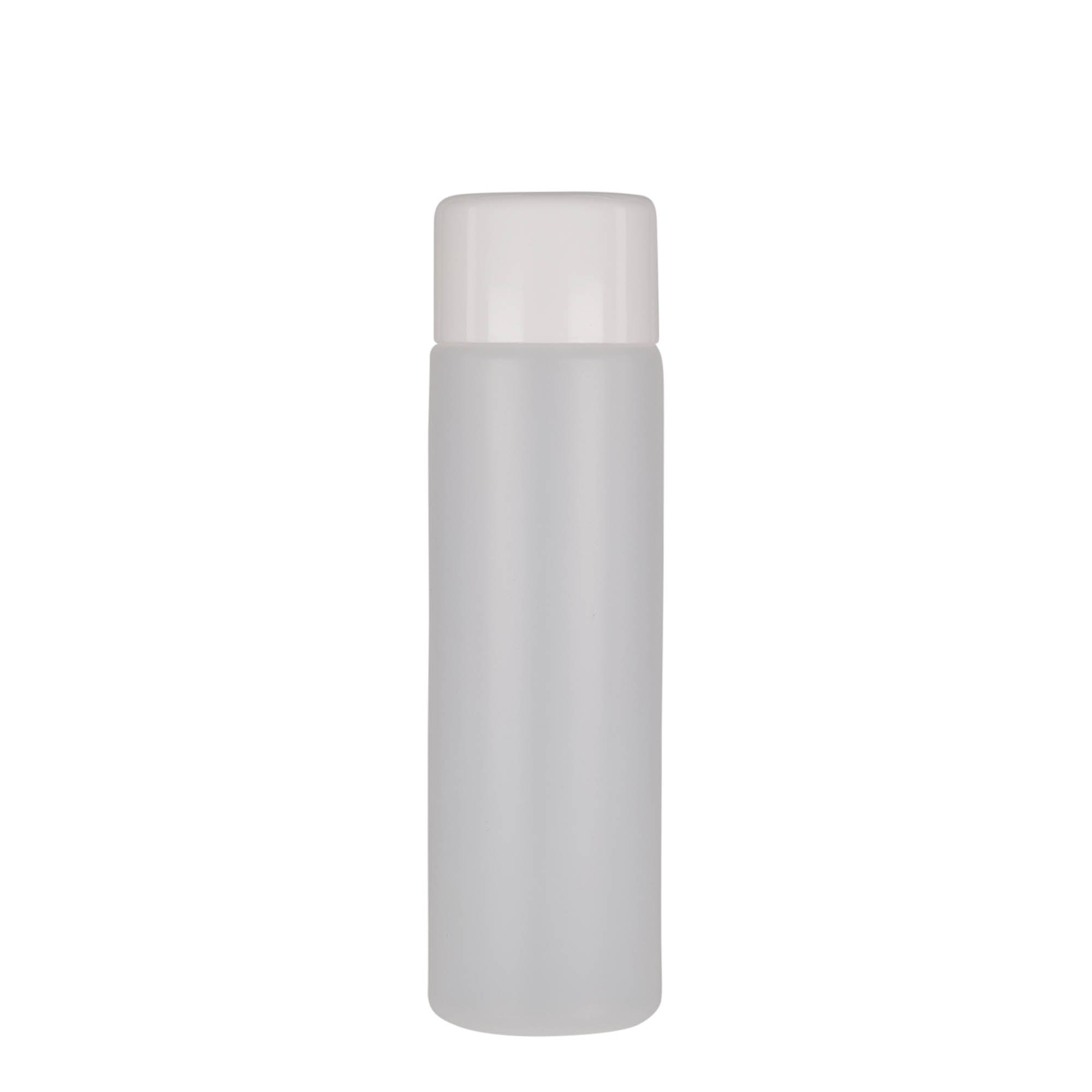 250 ml botella redonda, plástico PE, natural, boca: cierre de rosca