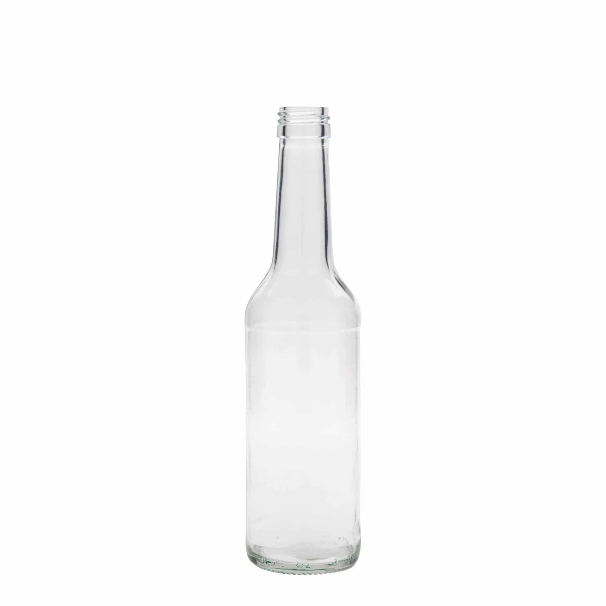 Botella de vidrio con cuello recto de 350 ml, boca: PP 28 Botella de vidrio con cuello recto de 350 ml, boca: PP 28
