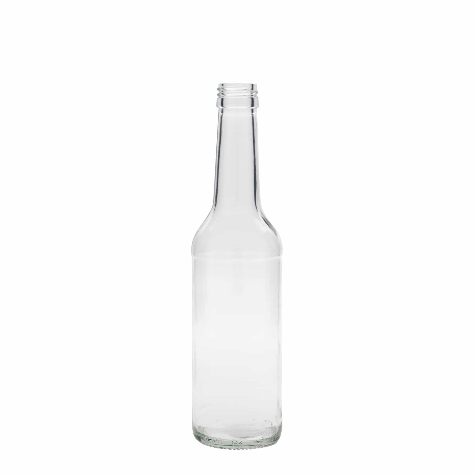 Botella de vidrio de 350 ml con cuello recto, boca: PP 28