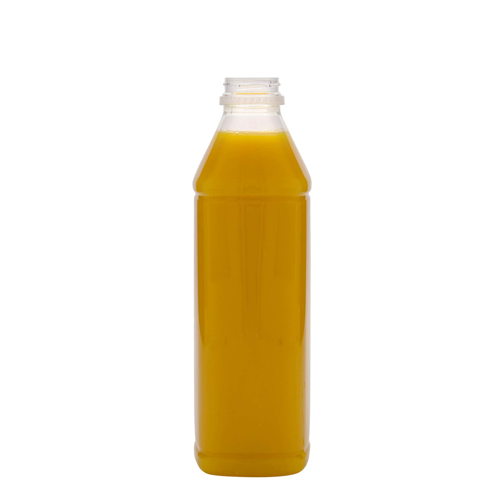 Botella PET de 1.000 ml 'Milk and Juice Carré', cuadrada, plástico, boca: 38 mm