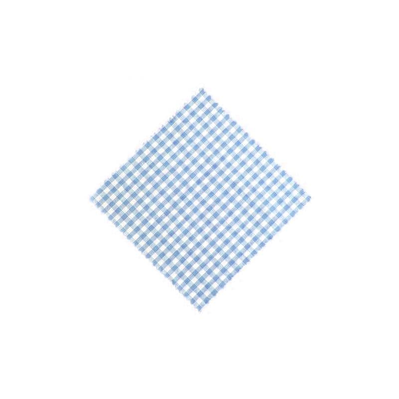 Cubretapas de tela a cuadros 15x15, cuadrado, textil, azul claro, boca: TO58-TO82