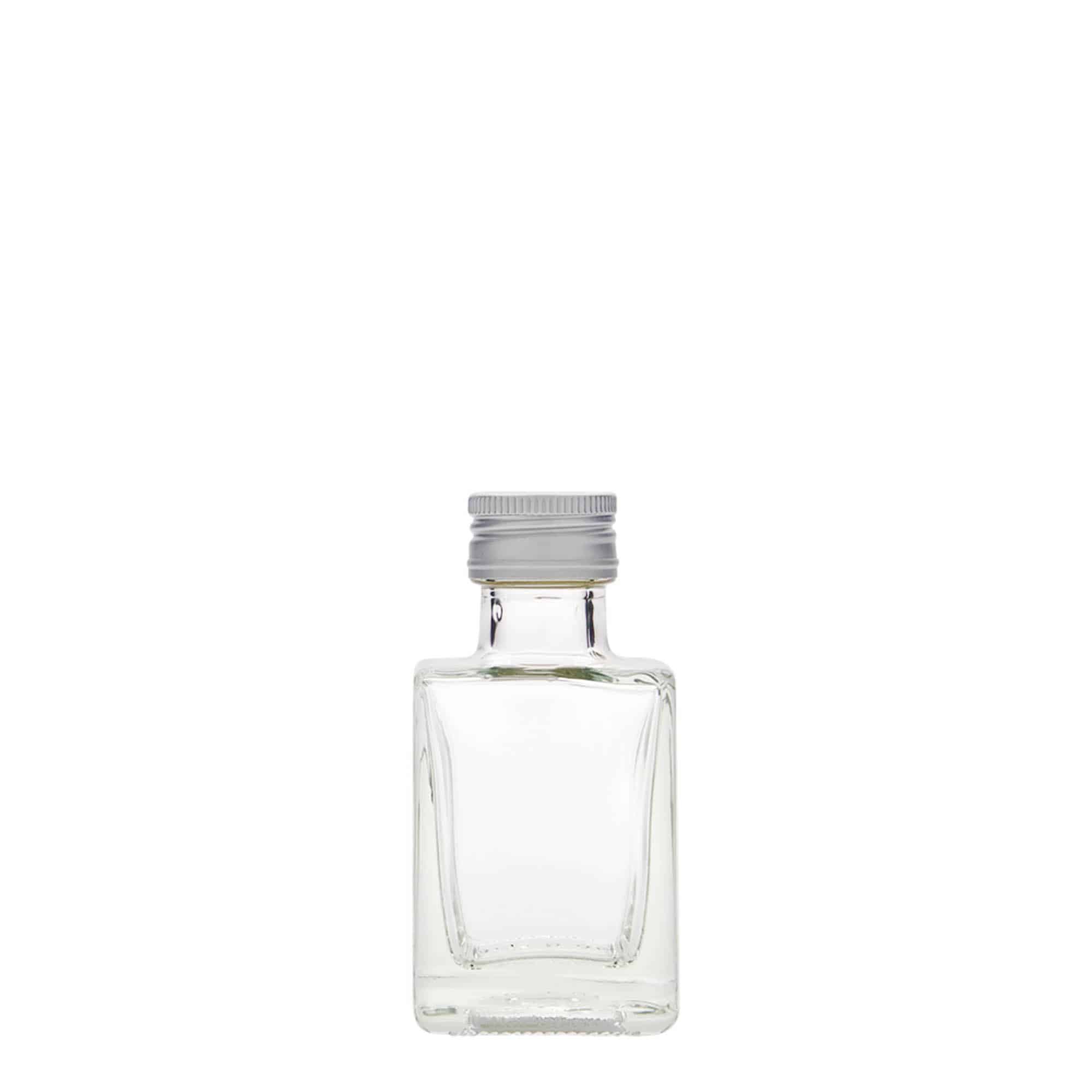 Botella de vidrio de 50 ml «Cube», cuadrada, boca: PP 24