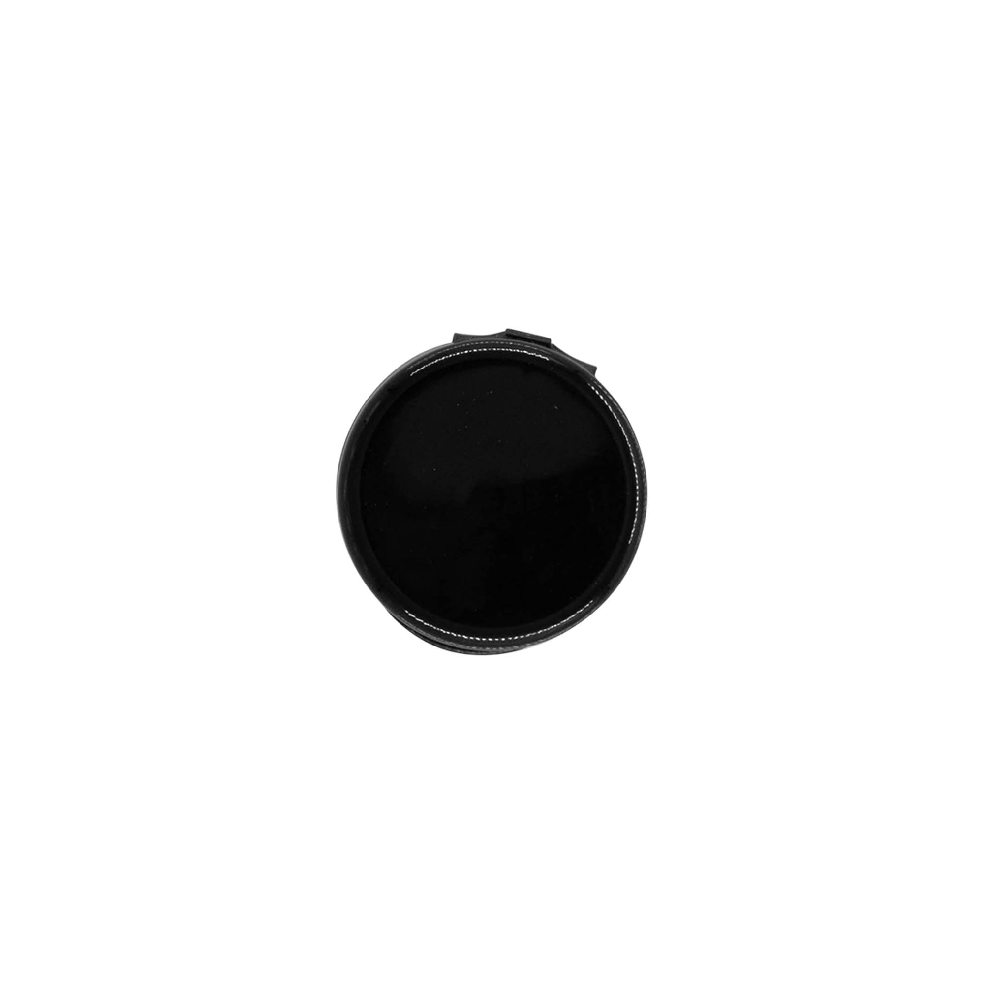 Tapa roscada con bisagra abatible, plástico PP, negro, para boquilla: 24/410