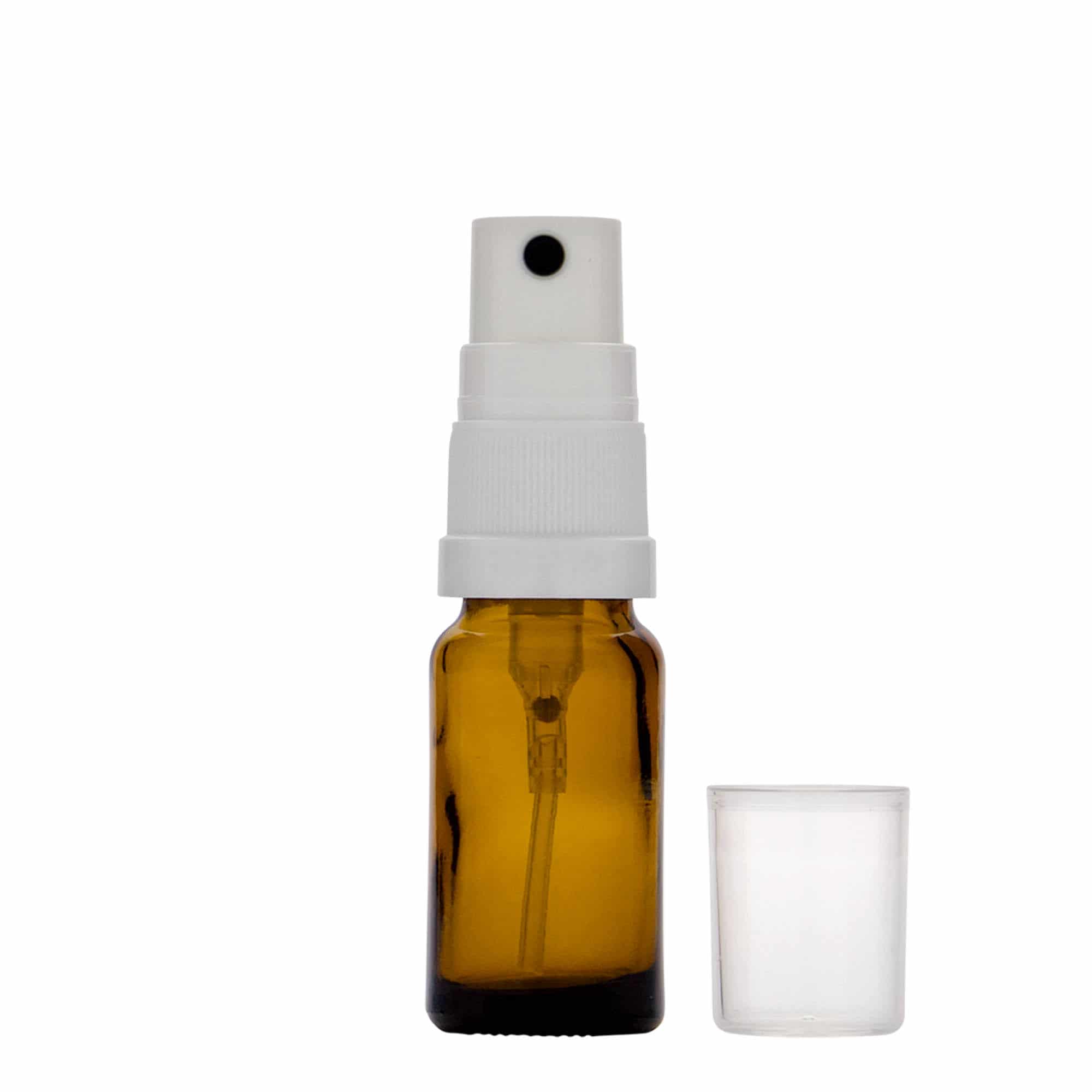 Frasco pulverizador de medicamentos de 10 ml, vidrio, marrón, boca: DIN 18