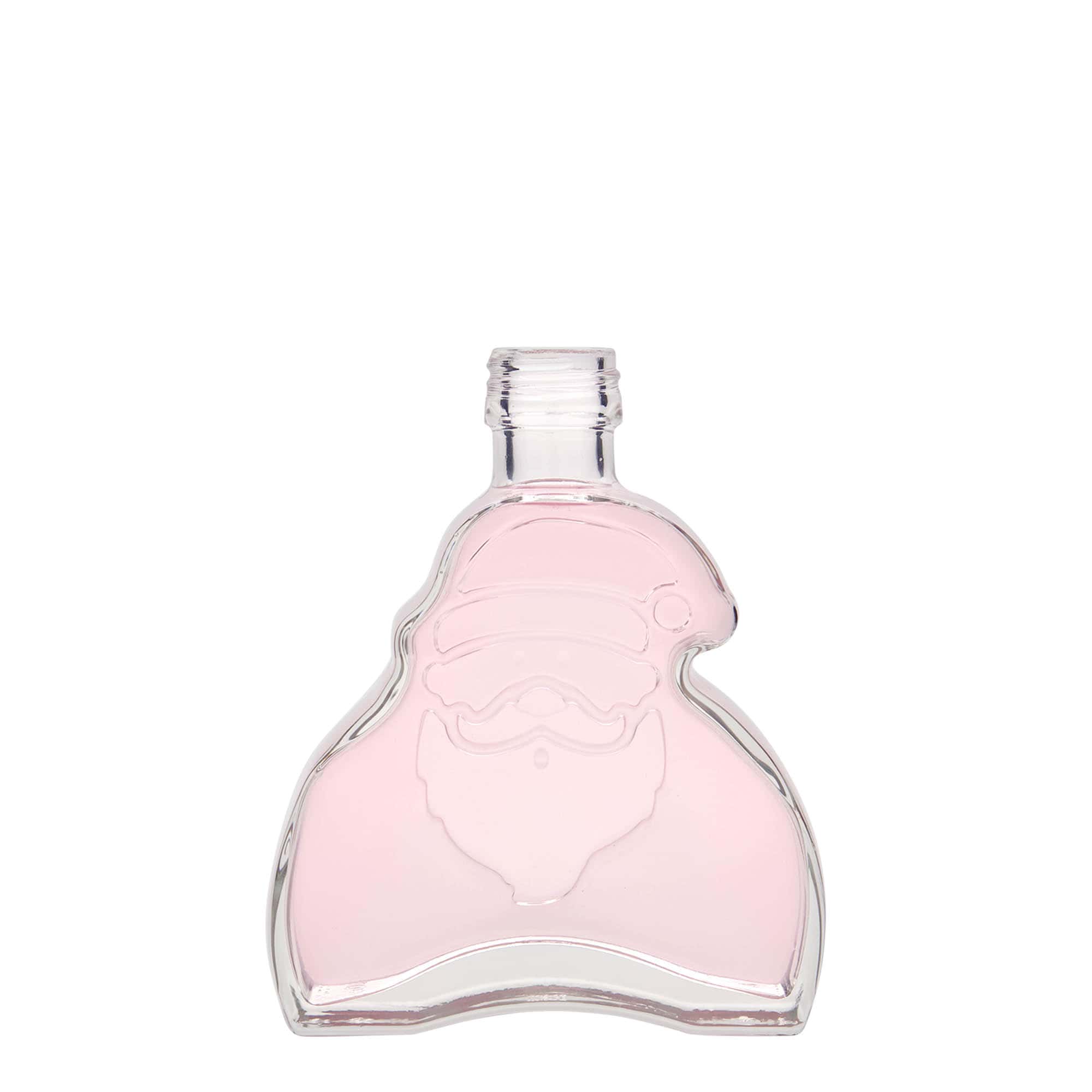 Botella de vidrio de 200 ml 'Santa Claus', boca: PP 28 Botella de vidrio de 200 ml 'Santa Claus', boca: PP 28