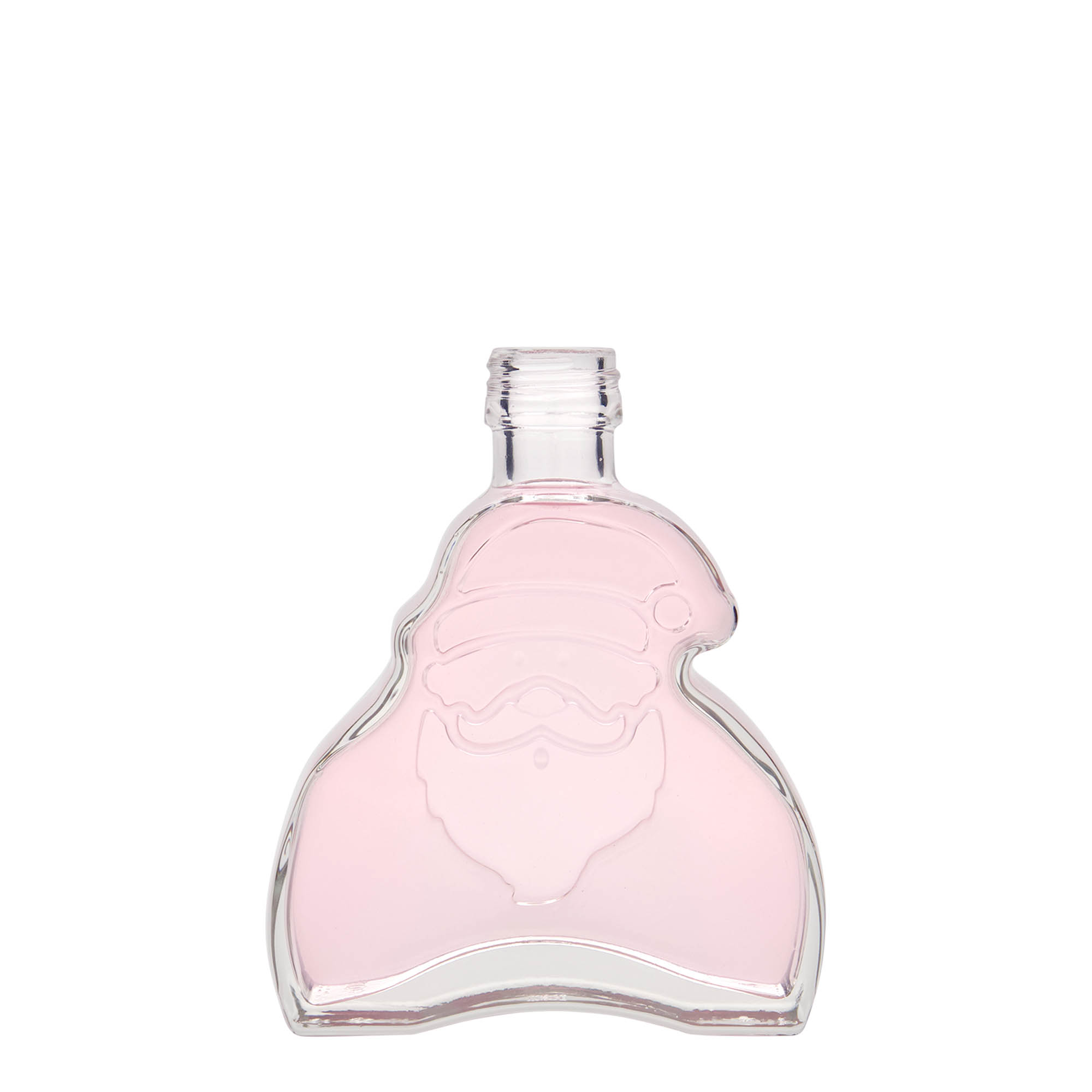 Botella de vidrio de 200 ml 'Santa Claus', boca: PP 28 Botella de vidrio de 200 ml 'Santa Claus', boca: PP 28