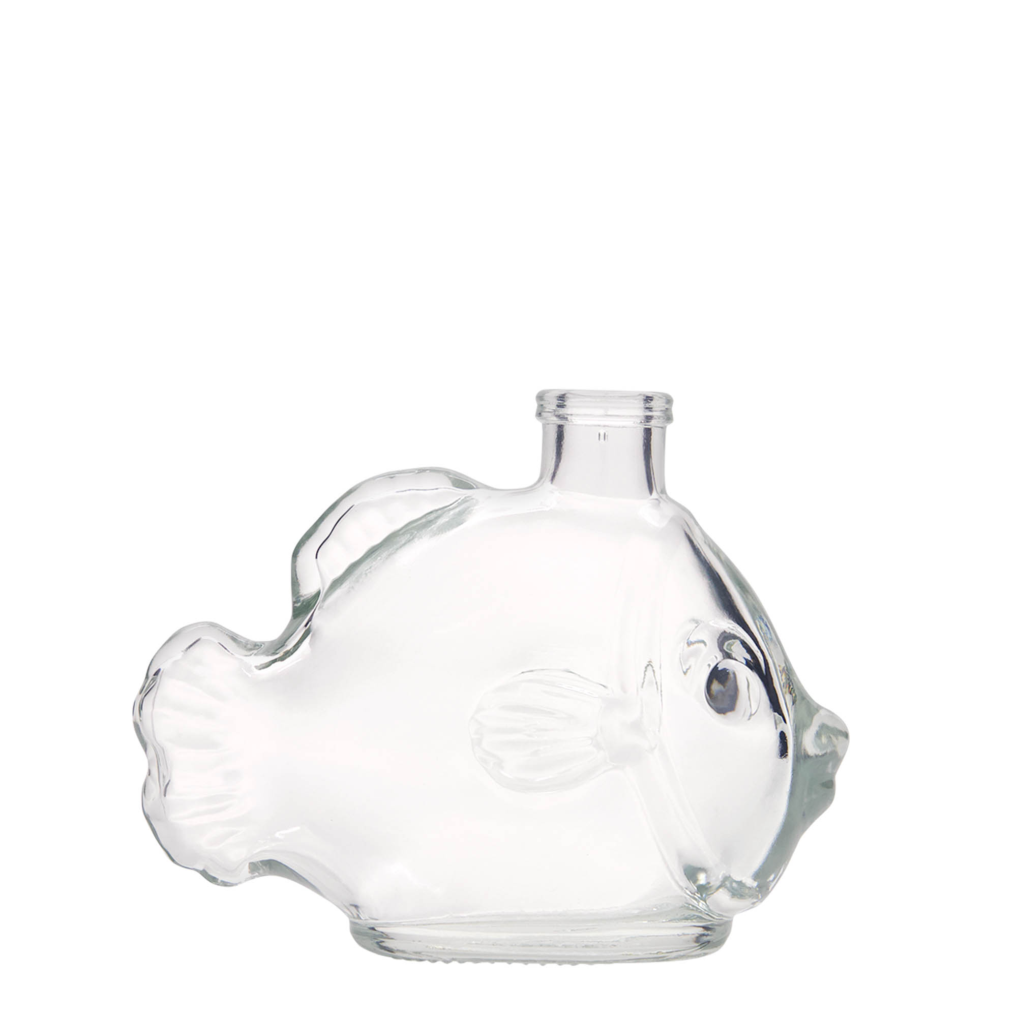 Botella de vidrio de 200 ml 'Pez', boca: corcho