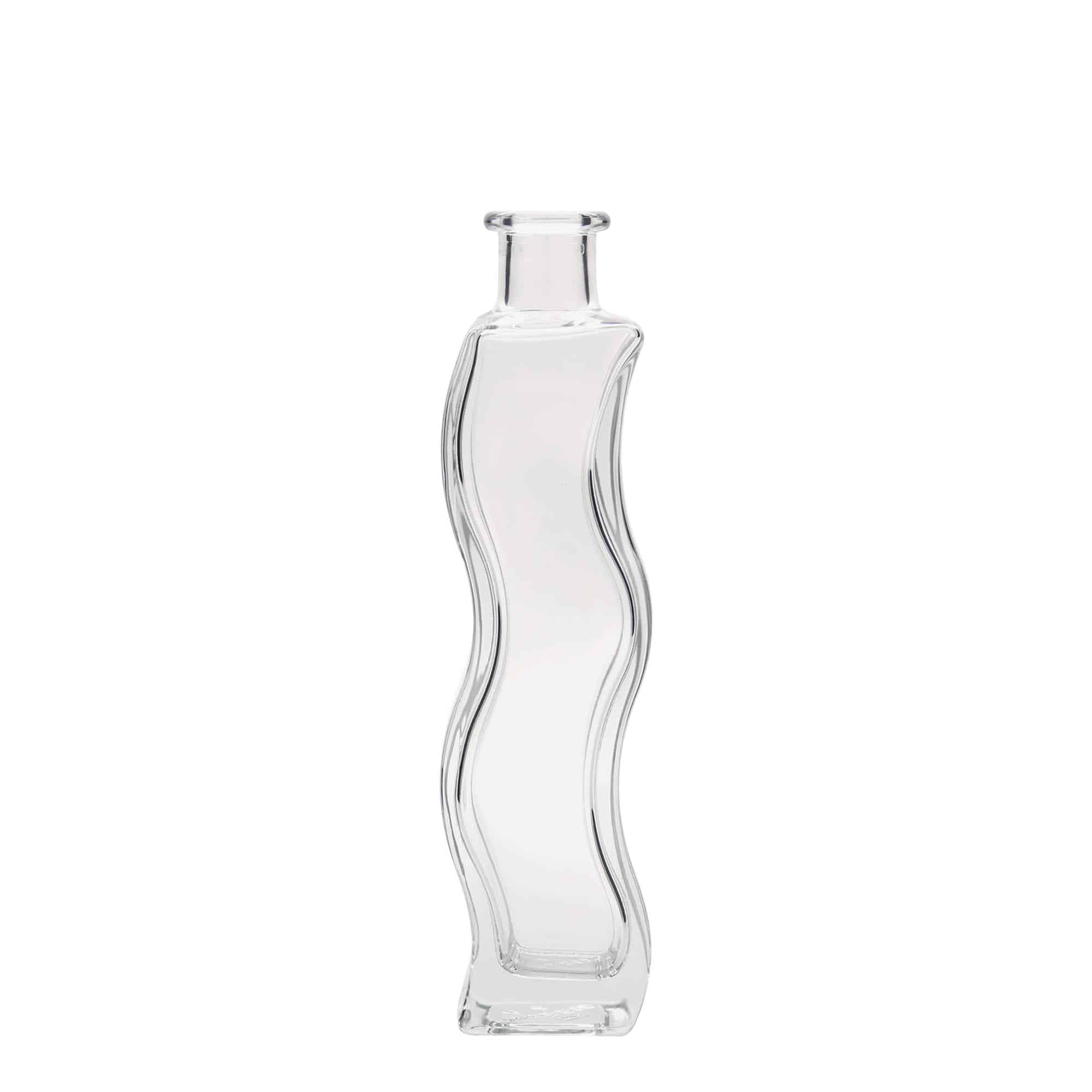 Botella de vidrio 'Onda' de 200 ml, cuadrada, boca: corcho Botella de vidrio 'Onda' de 200 ml, cuadrada, boca: corcho