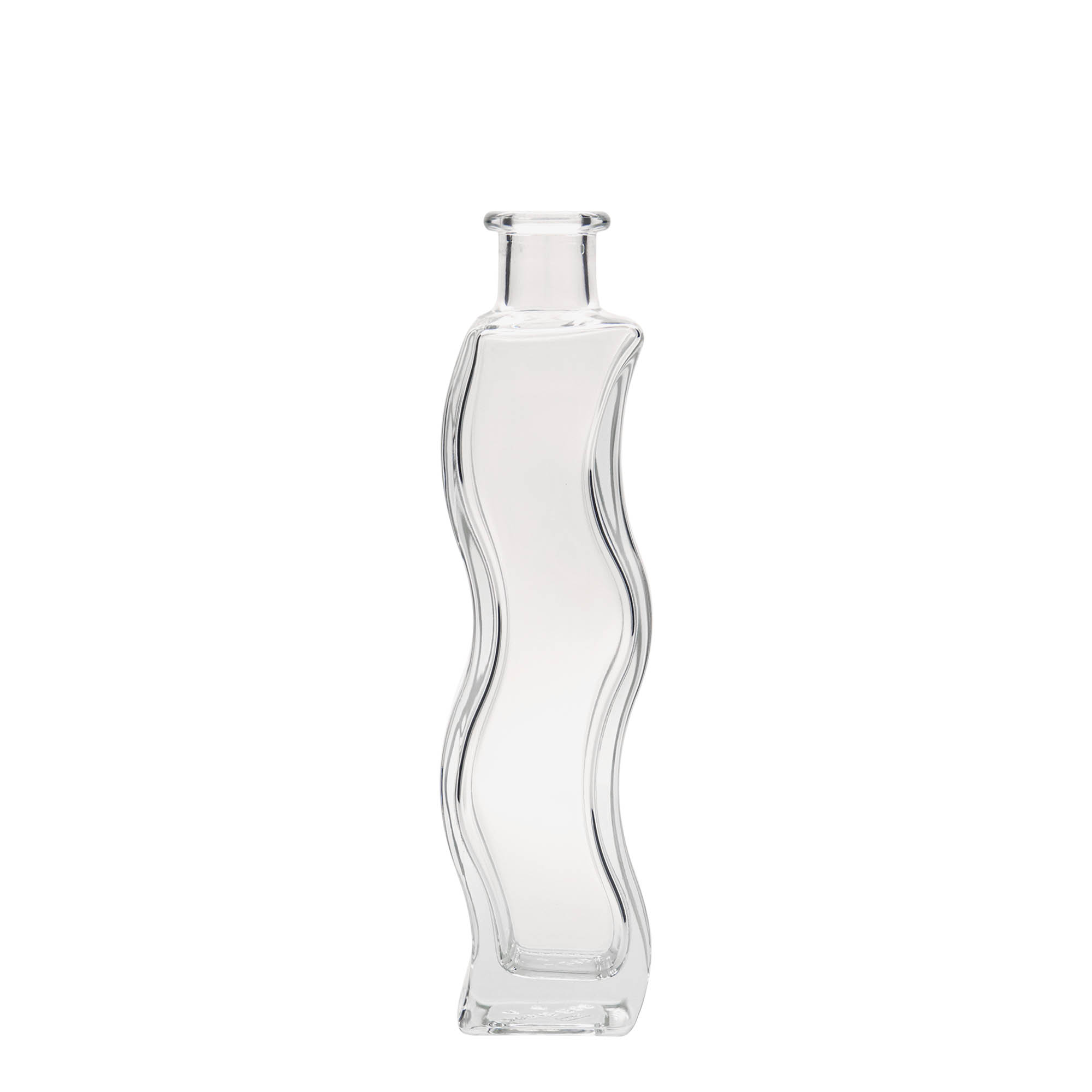 Botella de vidrio de 200 ml 'Ola', cuadrada, boca: corcho Botella de vidrio de 200 ml 'Ola', cuadrada, boca: corcho
