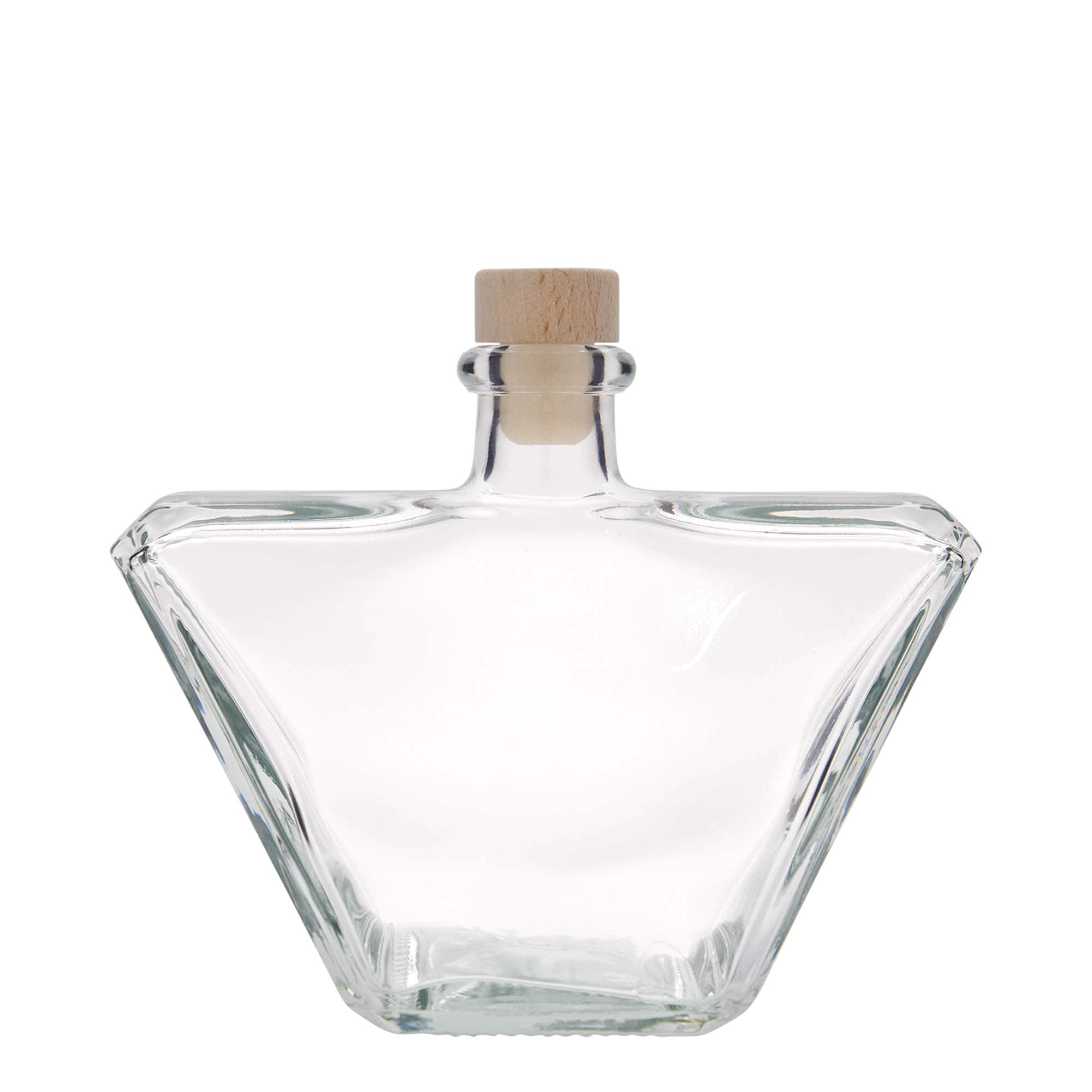 Botella de vidrio 'Charly' de 500 ml, rectangular, boca: corcho