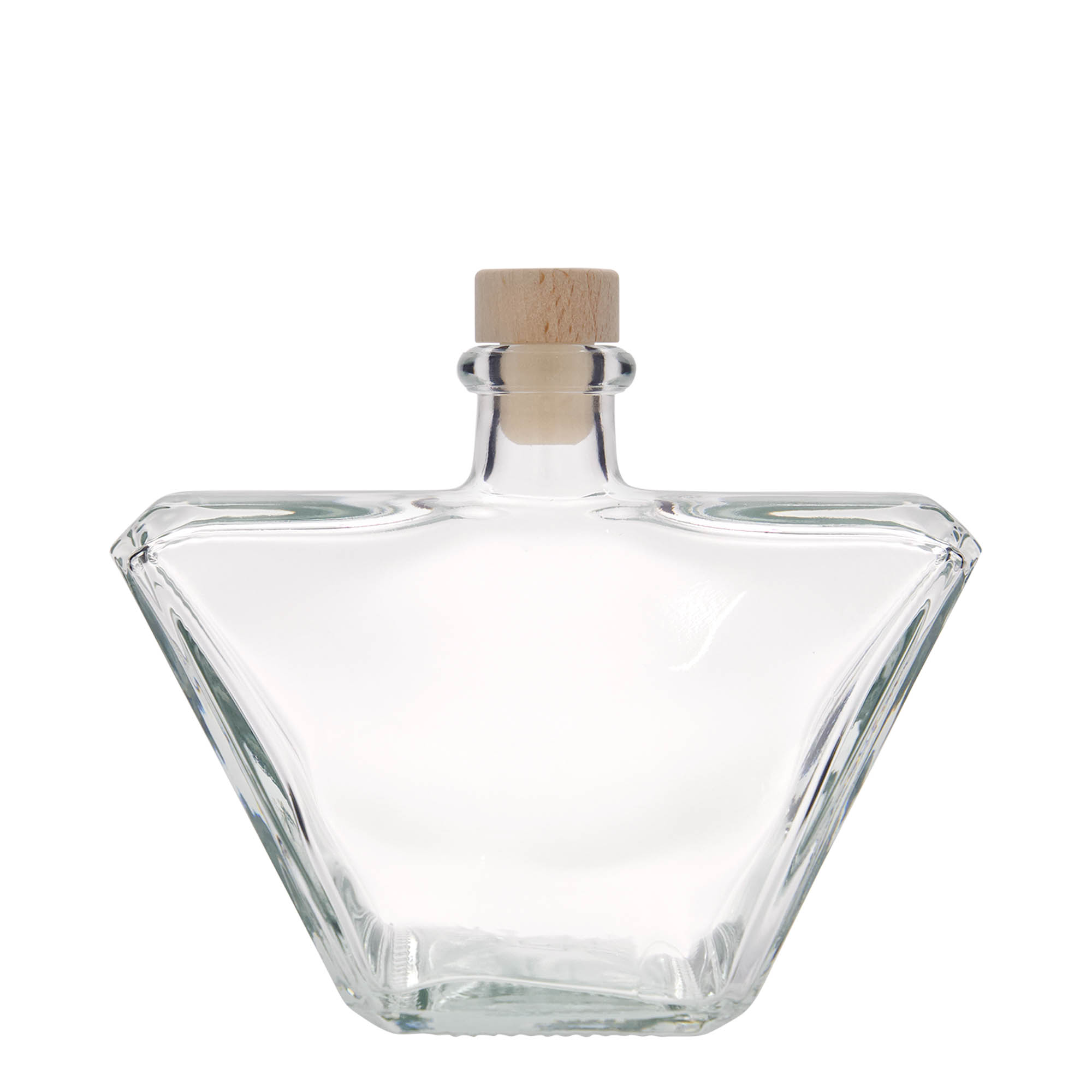 Botella de vidrio de 500 ml 'Charly', rectangular, boca: corcho